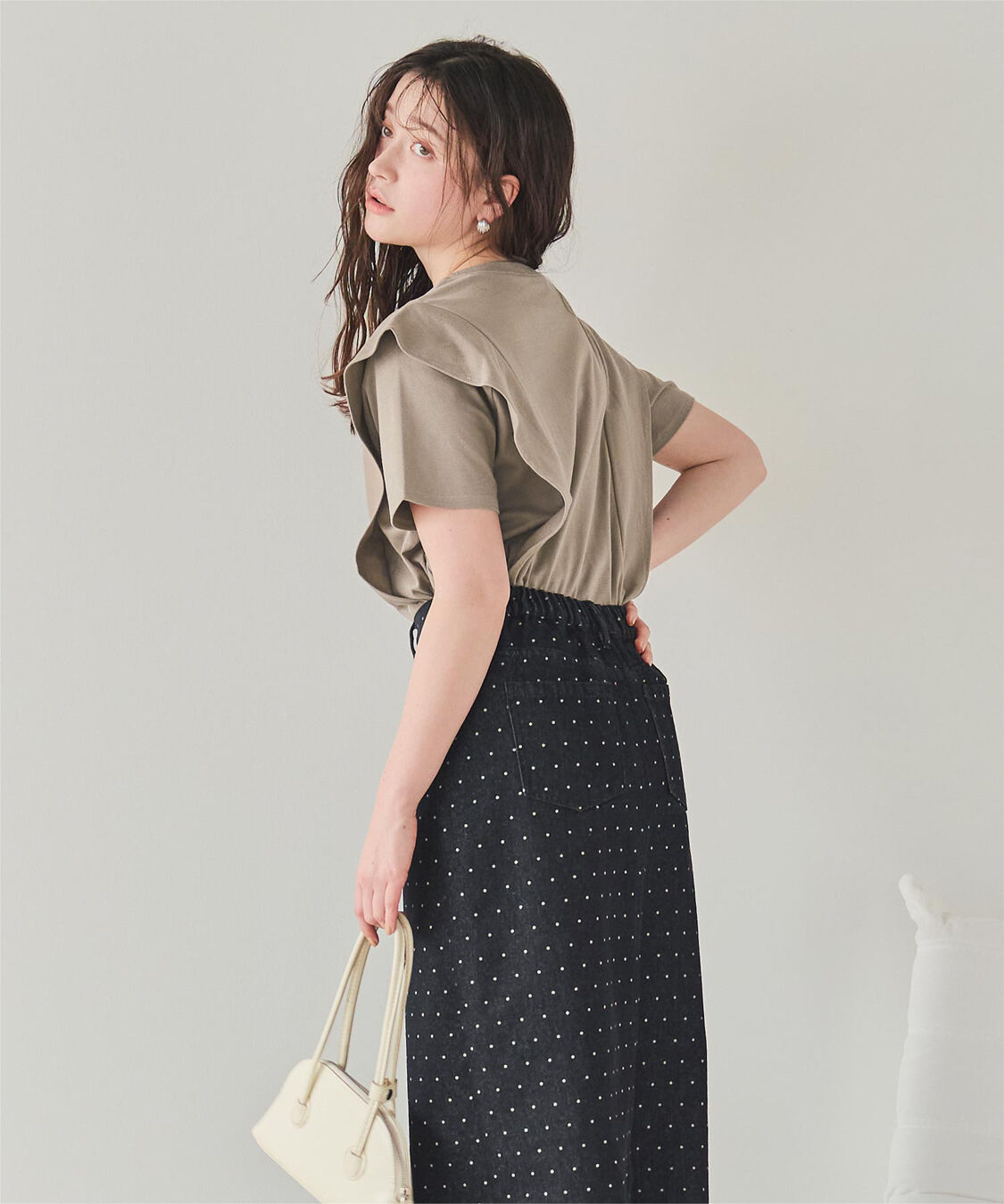 titivate「汗染み防止ラッフルスリーブTシャツ」|Tシャツ・カットソー|