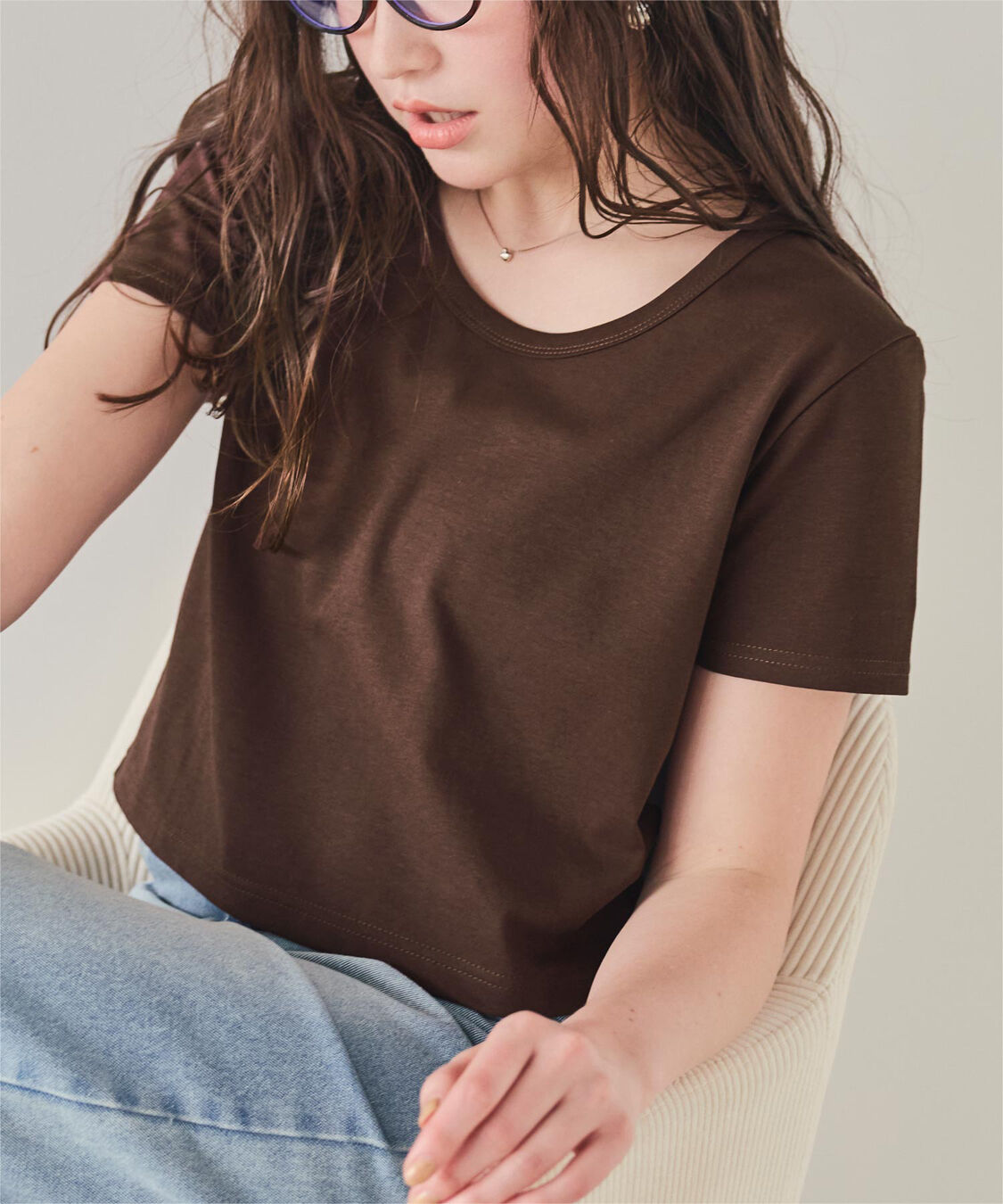 titivate「汗染み防止ｺﾝﾊﾟｸﾄTｼｬﾂ」|Tシャツ・カットソー|ブラウン