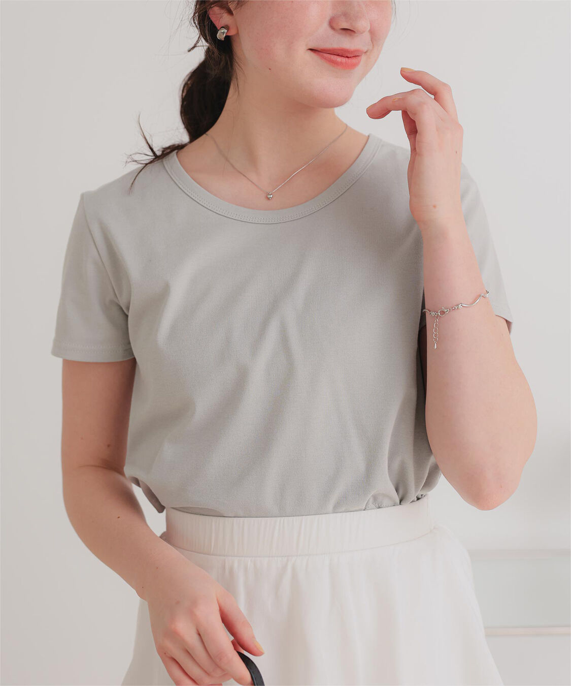 titivate「汗染み防止ｺﾝﾊﾟｸﾄTｼｬﾂ」|Tシャツ・カットソー|グレー