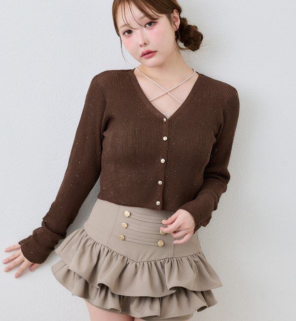  「【SMサイズ展開】ナポレオンフリルミニスカート」|スカート|