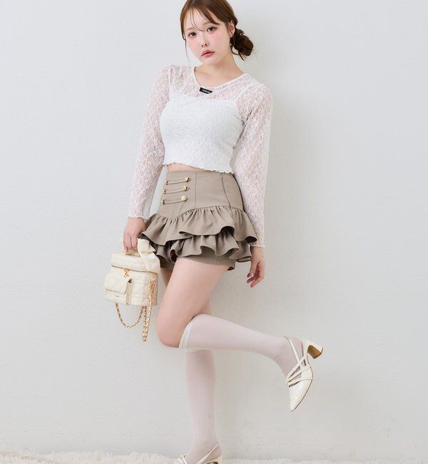  「【SMサイズ展開】ナポレオンフリルミニスカート」|スカート|