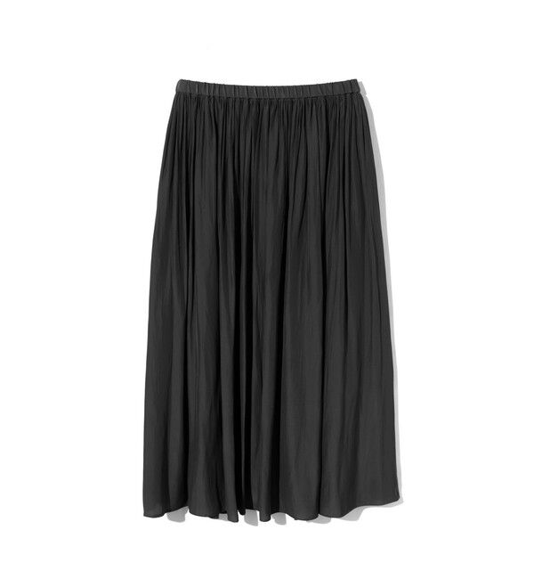 MIDIUMISOLID「MIDIUMISOLID for Ladies デザインギャザースカート」|スカート|ブラック