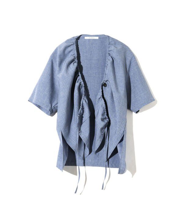 MIDIUMISOLID「MIDIUMISOLID for Ladies ノーカラードローストリングシャツ」|シャツ・ブラウス|