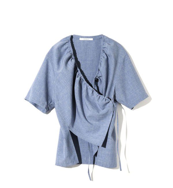 MIDIUMISOLID「MIDIUMISOLID for Ladies ノーカラードローストリングシャツ」|シャツ・ブラウス|
