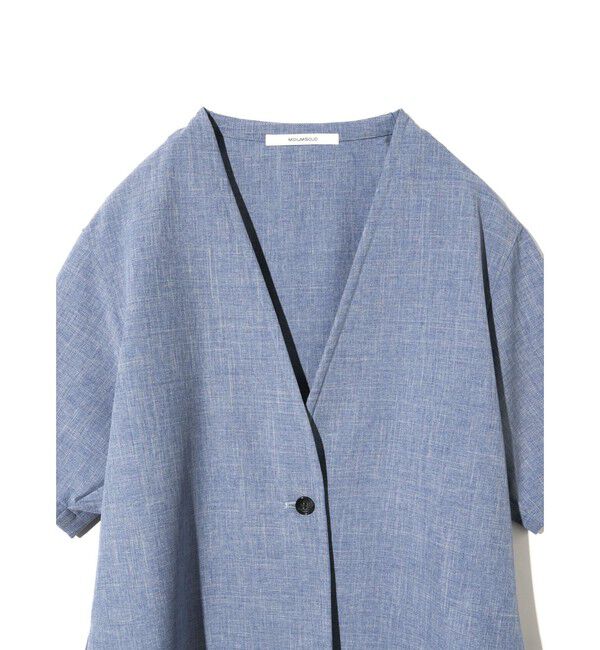 MIDIUMISOLID「MIDIUMISOLID for Ladies ノーカラードローストリングシャツ」|シャツ・ブラウス|