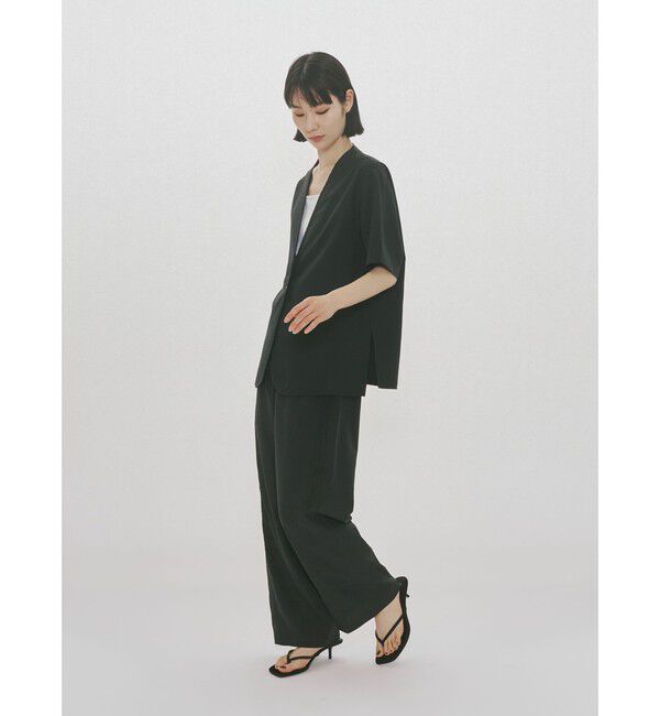 MIDIUMISOLID「MIDIUMISOLID for Ladies ノーカラードローストリングシャツ」|シャツ・ブラウス|