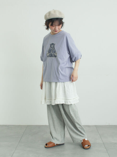 Samansa Mos2「【メルヘン&times;Samansa Mos2】レース貼りTシャツ」|Tシャツ・カットソー|