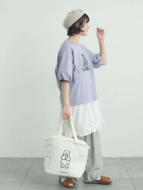 Samansa Mos2「【メルヘン&times;Samansa Mos2】レース貼りTシャツ」|Tシャツ・カットソー|