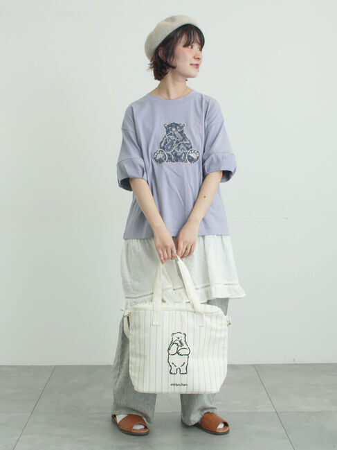 Samansa Mos2「【メルヘン&times;Samansa Mos2】レース貼りTシャツ」|Tシャツ・カットソー|
