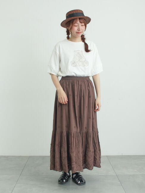Samansa Mos2「【メルヘン&times;Samansa Mos2】レース貼りTシャツ」|Tシャツ・カットソー|