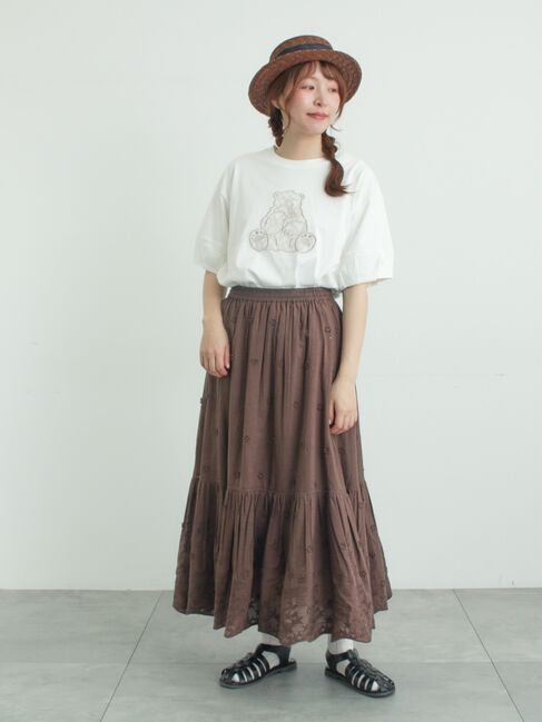 Samansa Mos2「【メルヘン&times;Samansa Mos2】レース貼りTシャツ」|Tシャツ・カットソー|