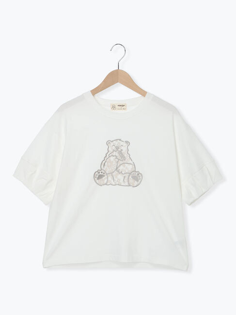 Samansa Mos2「【メルヘン&times;Samansa Mos2】レース貼りTシャツ」|Tシャツ・カットソー|