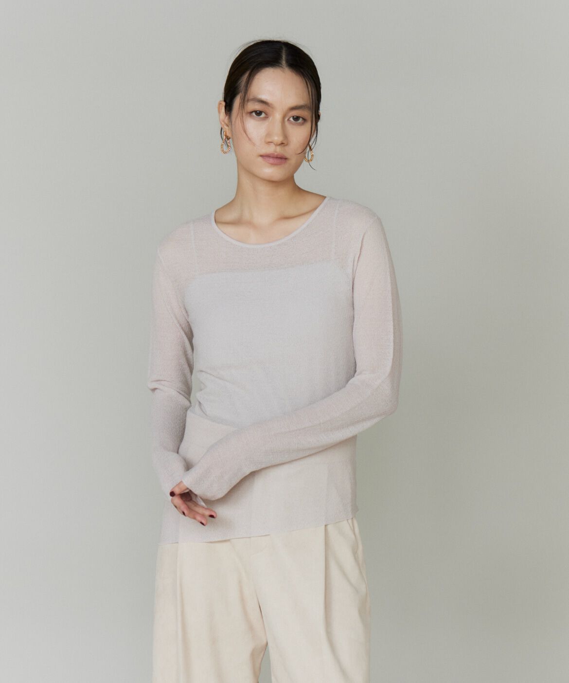 la veille by SUPERIOR CLOSET「シアーギャザープルオーバー」|ニット・セーター|