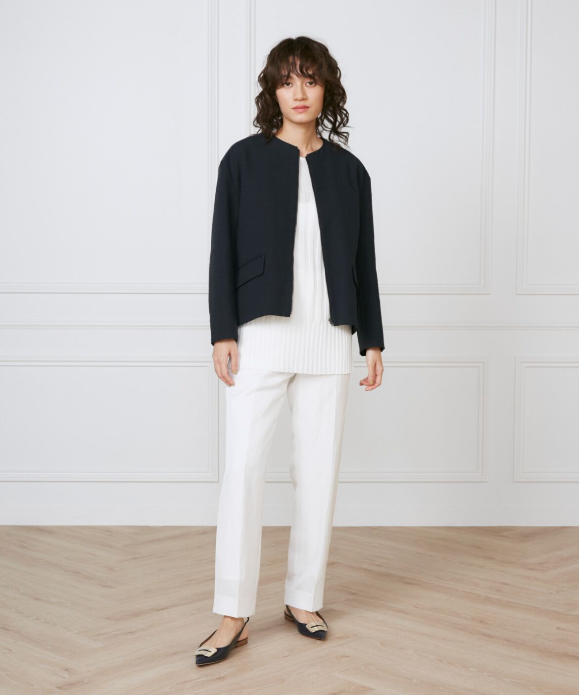 INED「《大きいサイズ》フロントジップブルゾン《la veille by SUPERIOR CLOSET》」|その他|