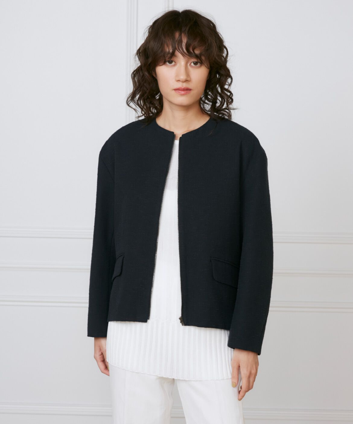 INED「《大きいサイズ》フロントジップブルゾン《la veille by SUPERIOR CLOSET》」|その他|