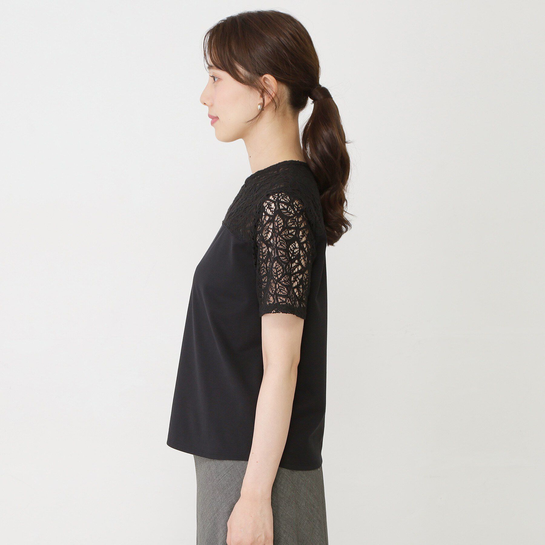 COUP DE CHANCE「【手洗い可／日本製】ラッセルレースプルオーバー」|Tシャツ・カットソー|