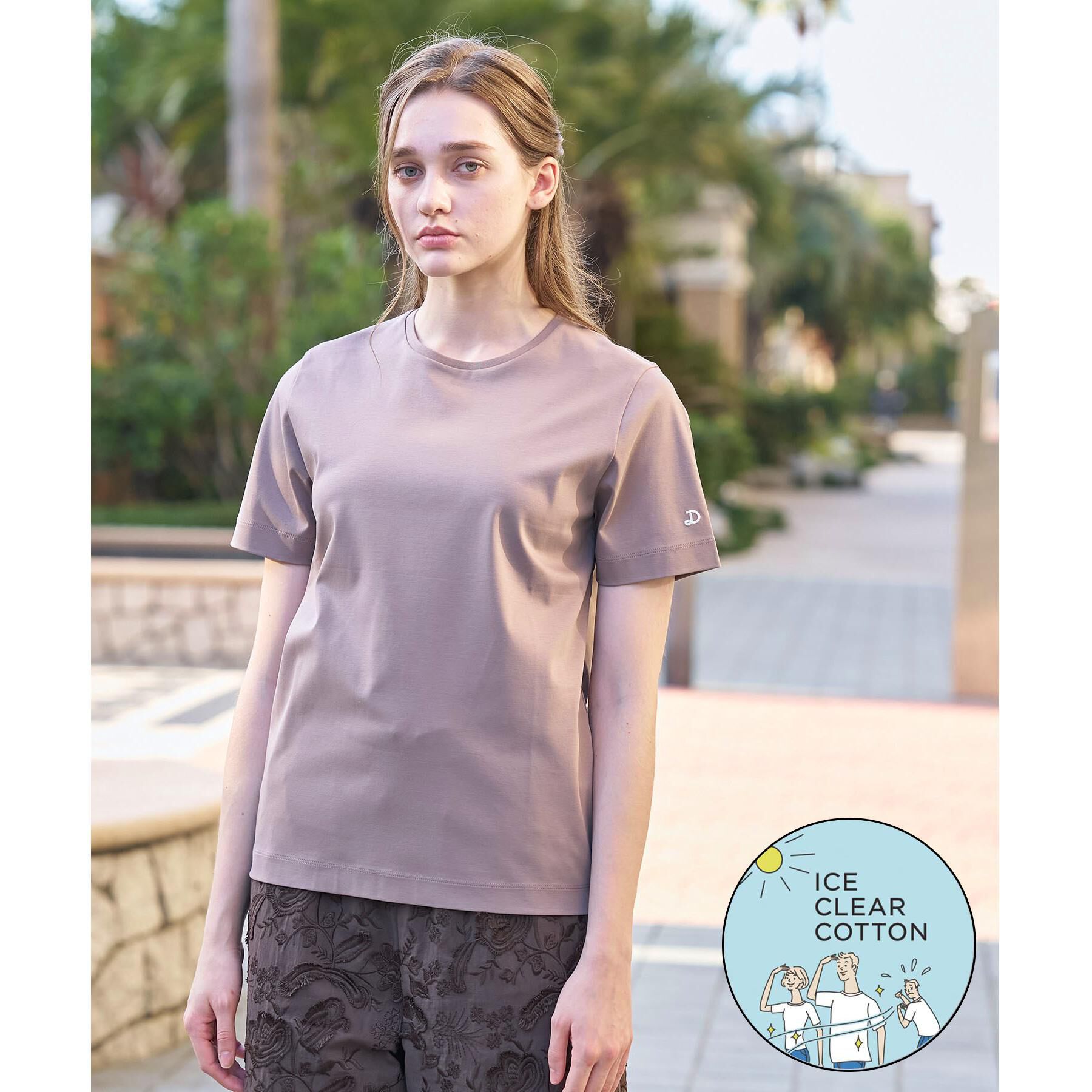 DRESSTERIOR「【接触冷感／抗菌防臭／消臭】アイスクリアコットンTシャツ」|Tシャツ・カットソー|トープ(054)