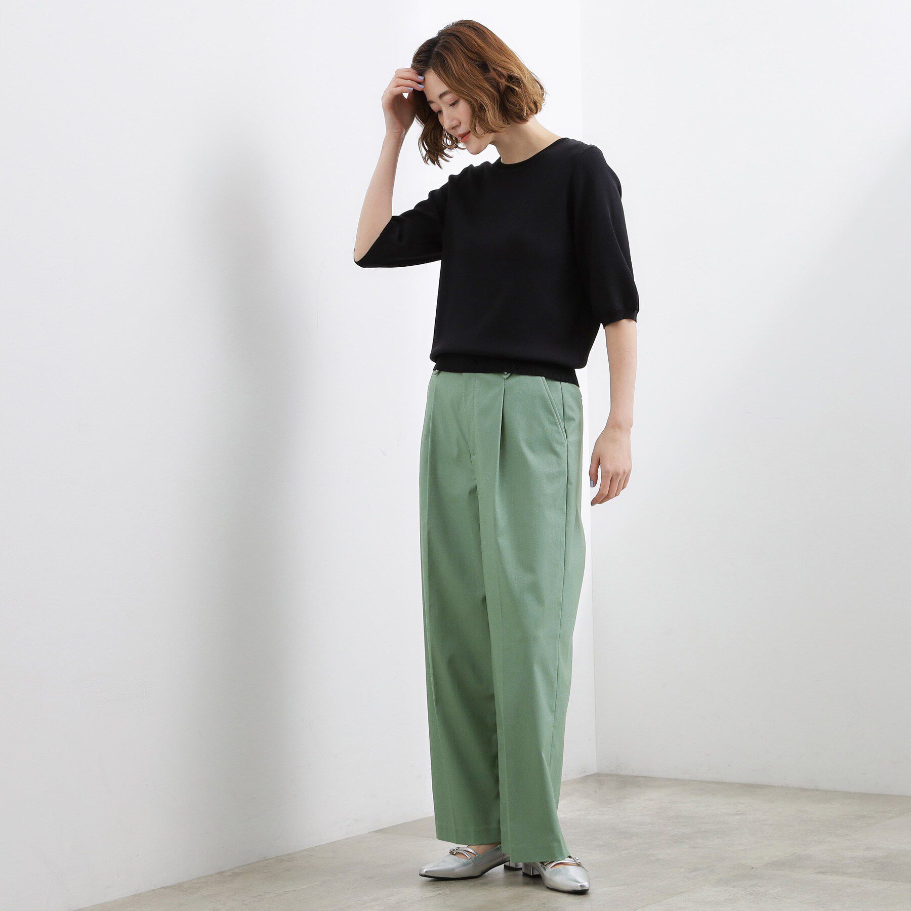 grove「【ひんやり/洗濯機OK】きれい見えと快適さを両立する　春夏対応ワイドパンツ」|その他|