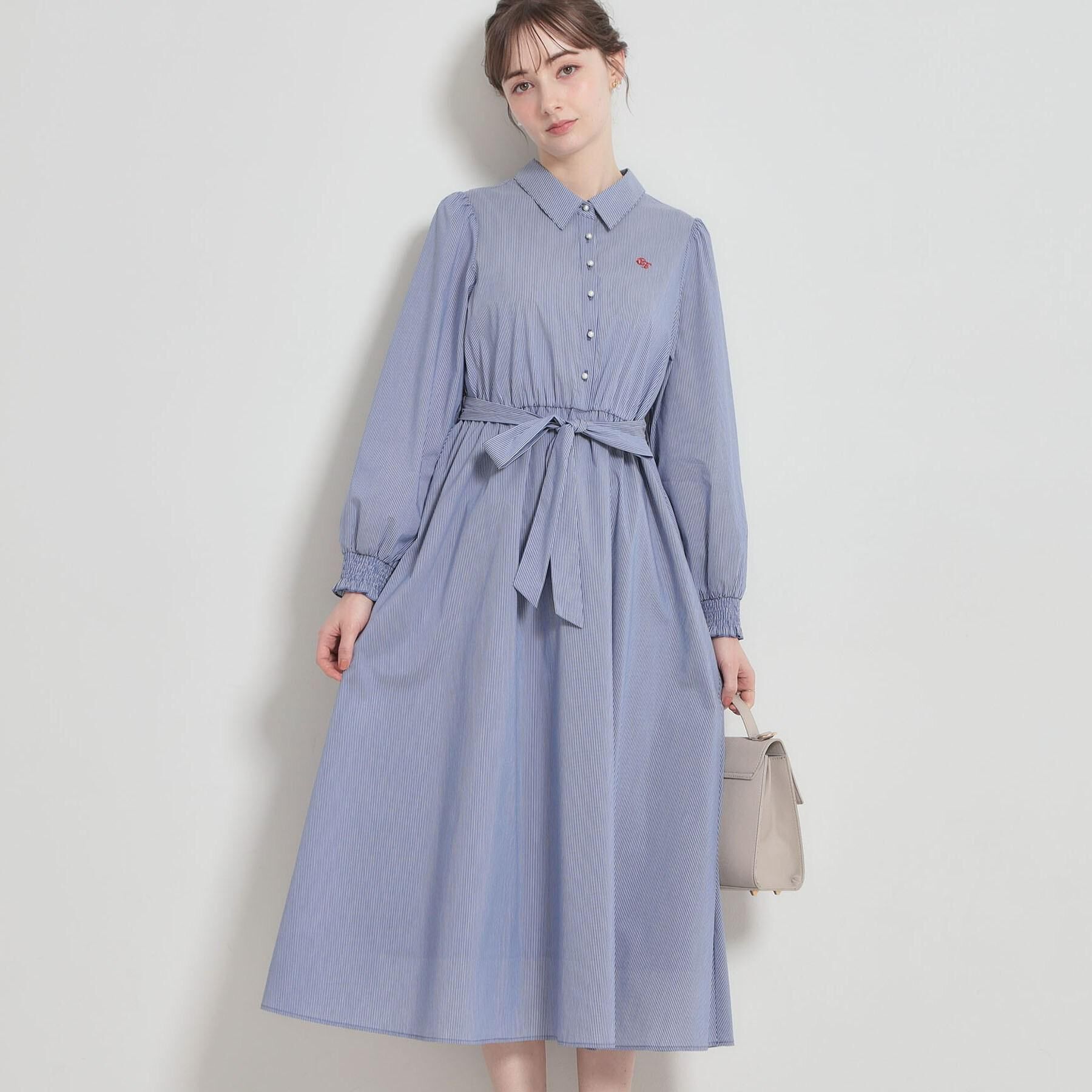 Couture broach「【洗える】ロゴエンブロ シャツワンピース」|ワンピース|