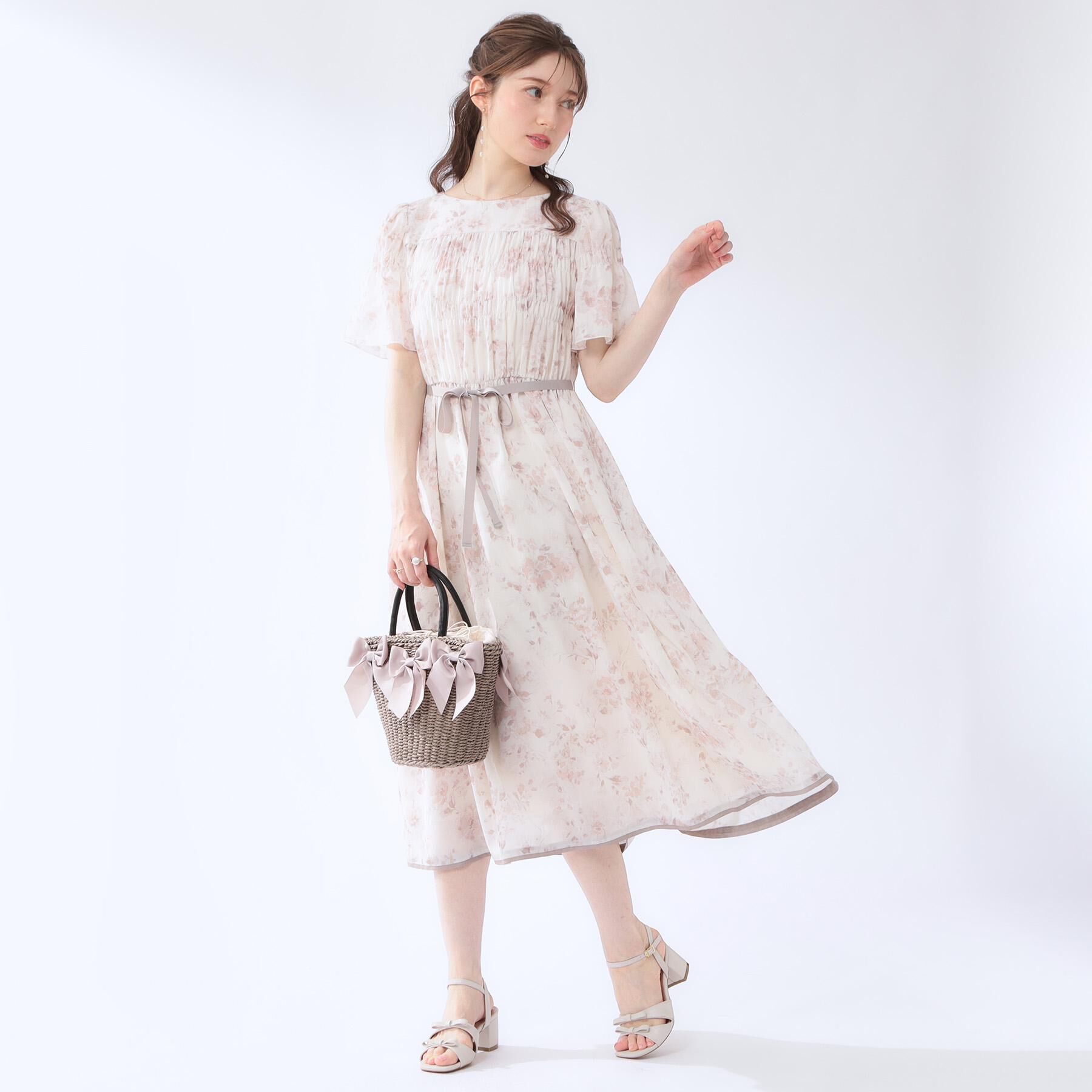 Couture broach「【洗える】クラウディフラワー ワンピース」|ワンピース|