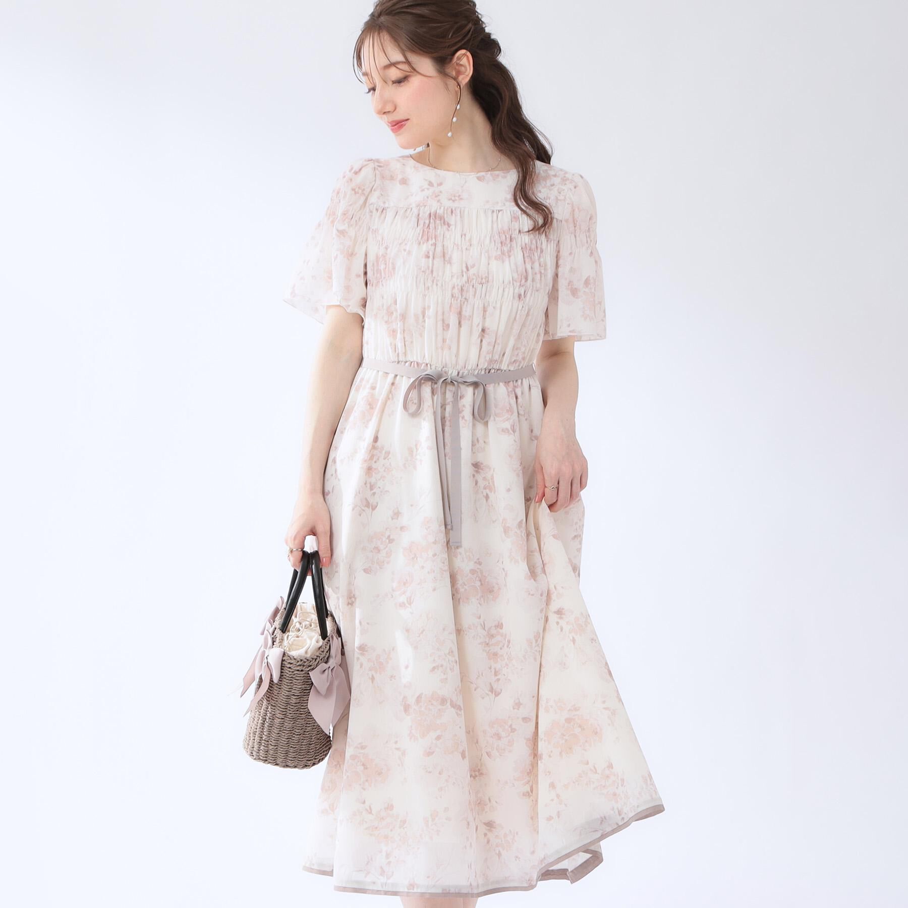 Couture broach「【洗える】クラウディフラワー ワンピース」|ワンピース|