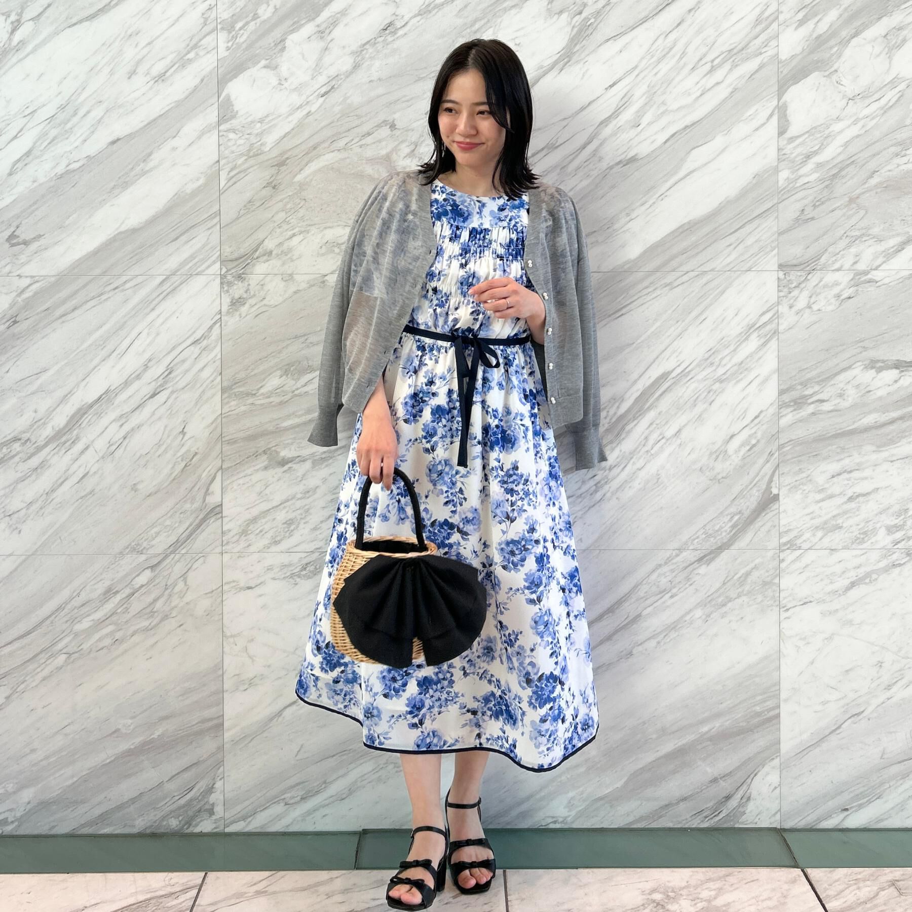Couture broach「【洗える】クラウディフラワー ワンピース」|ワンピース|