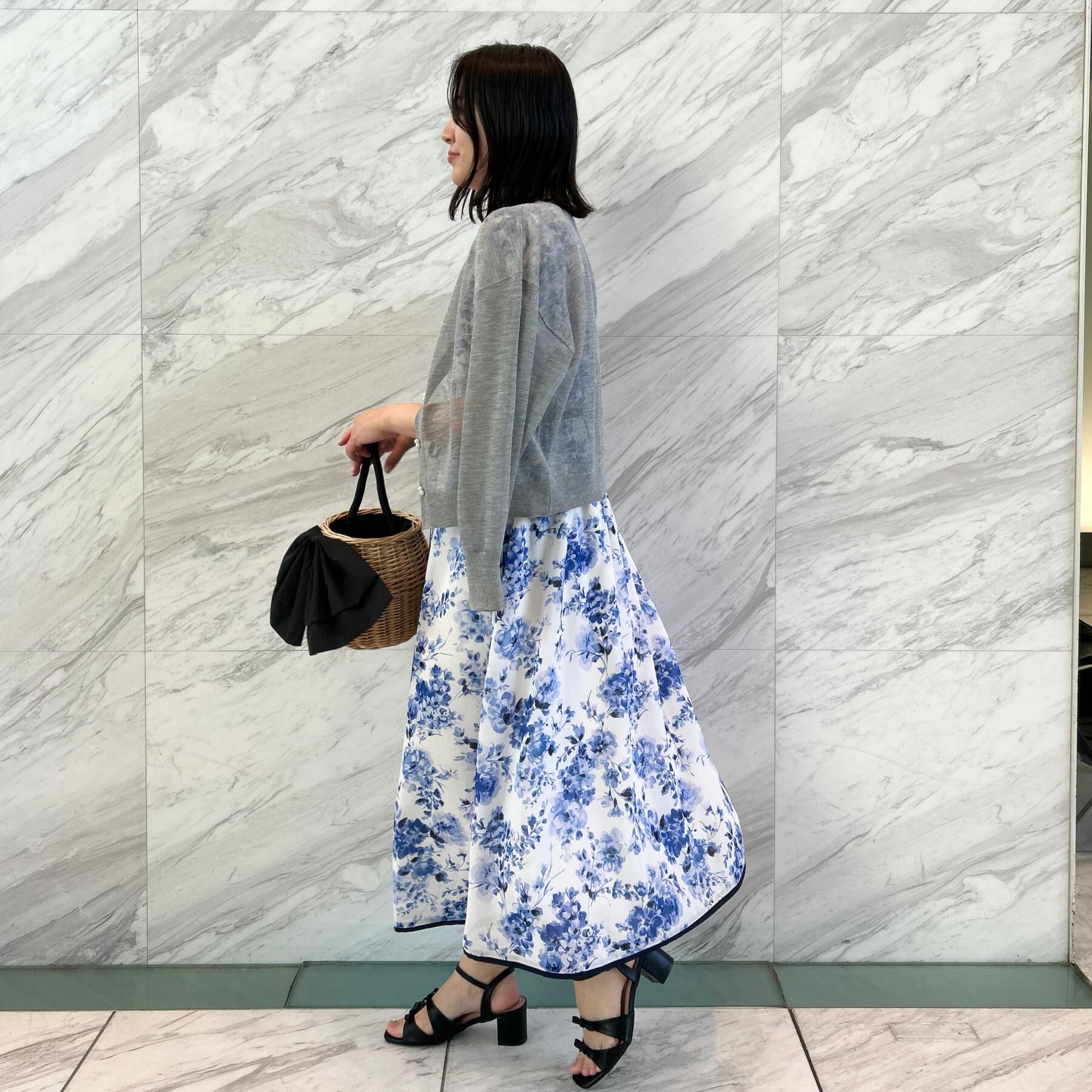 Couture broach「【洗える】クラウディフラワー ワンピース」|ワンピース|
