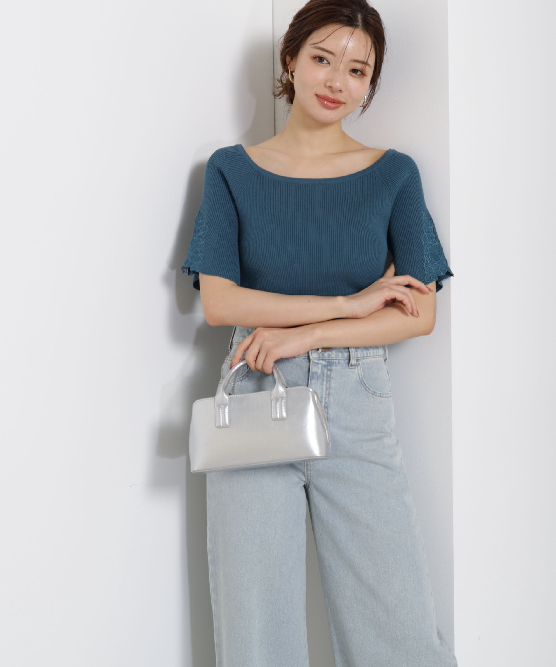 PROPORTION BODY DRESSING「エンブロイダリースリーブニット」|ニット・セーター|