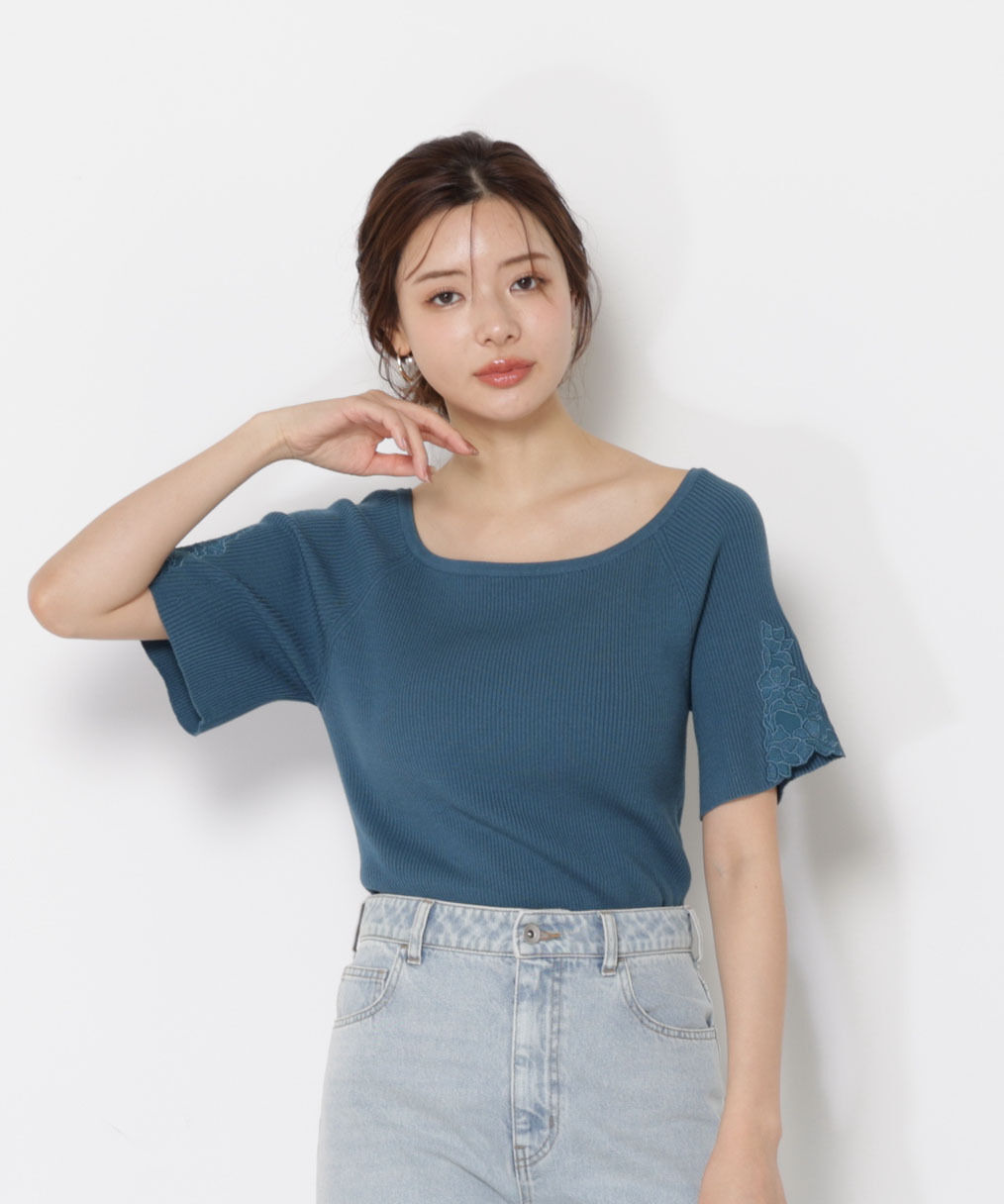 PROPORTION BODY DRESSING「エンブロイダリースリーブニット」|ニット・セーター|