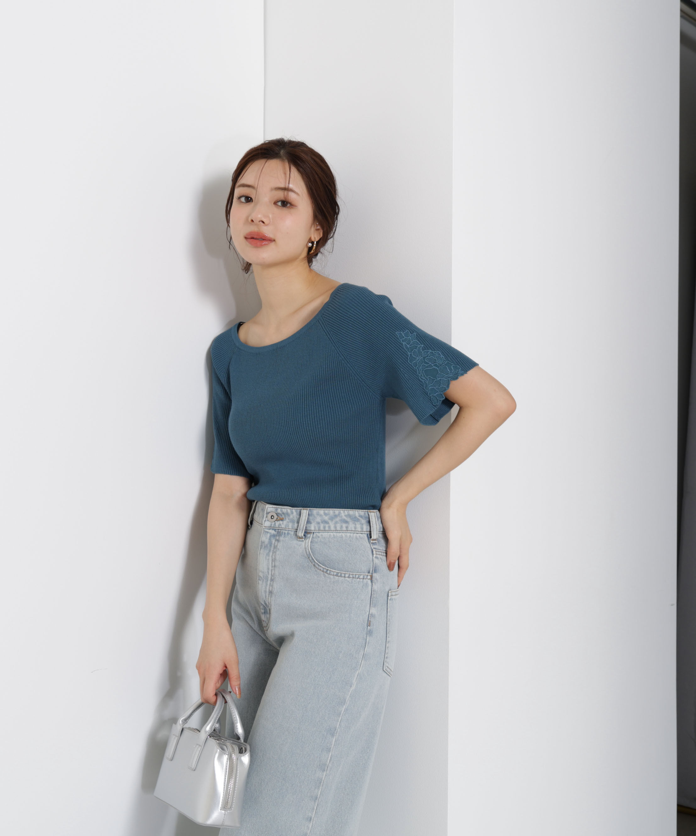 PROPORTION BODY DRESSING「エンブロイダリースリーブニット」|ニット・セーター|