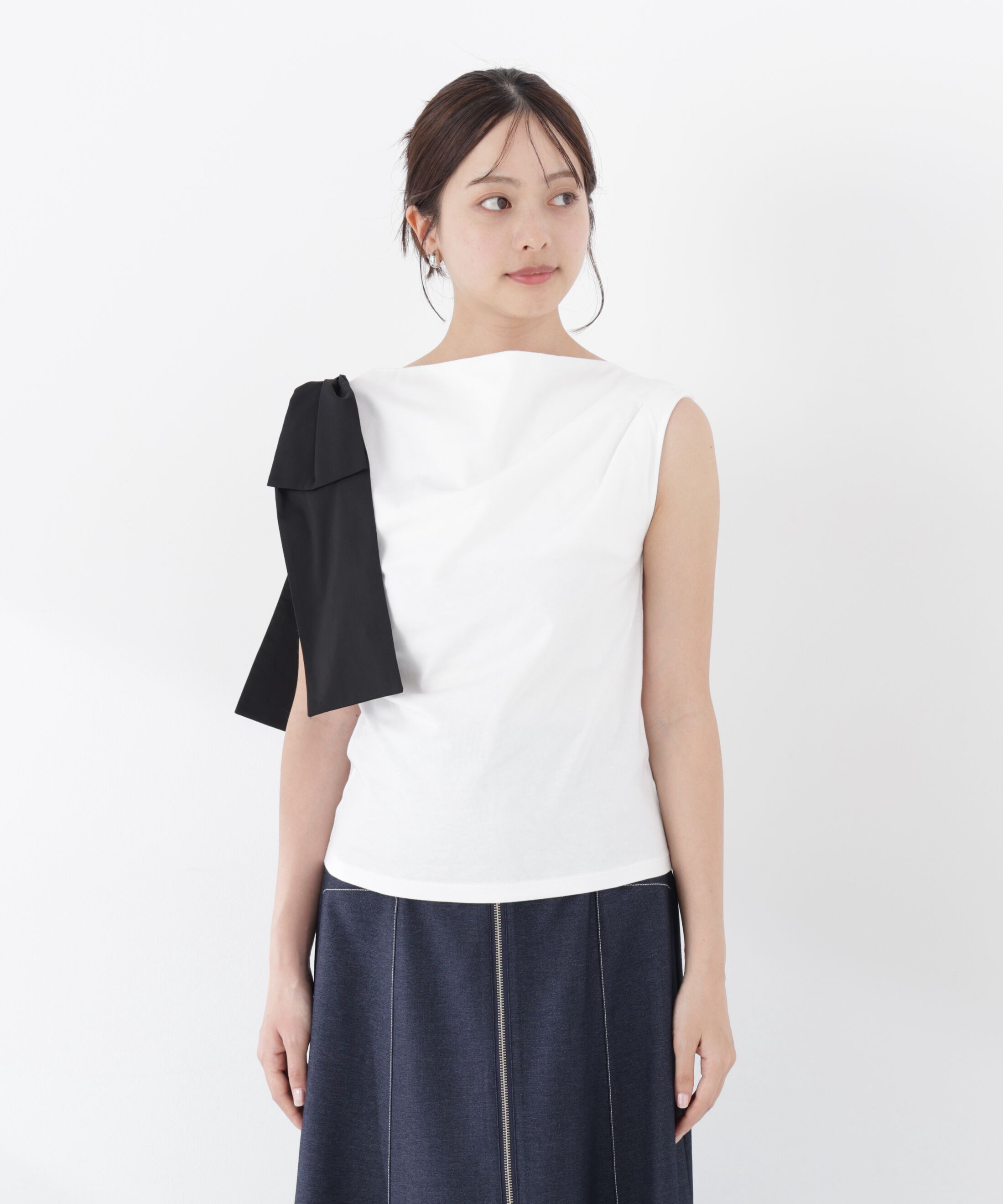PROPORTION BODY DRESSING「アシメリボンカットソー」|Tシャツ・カットソー|