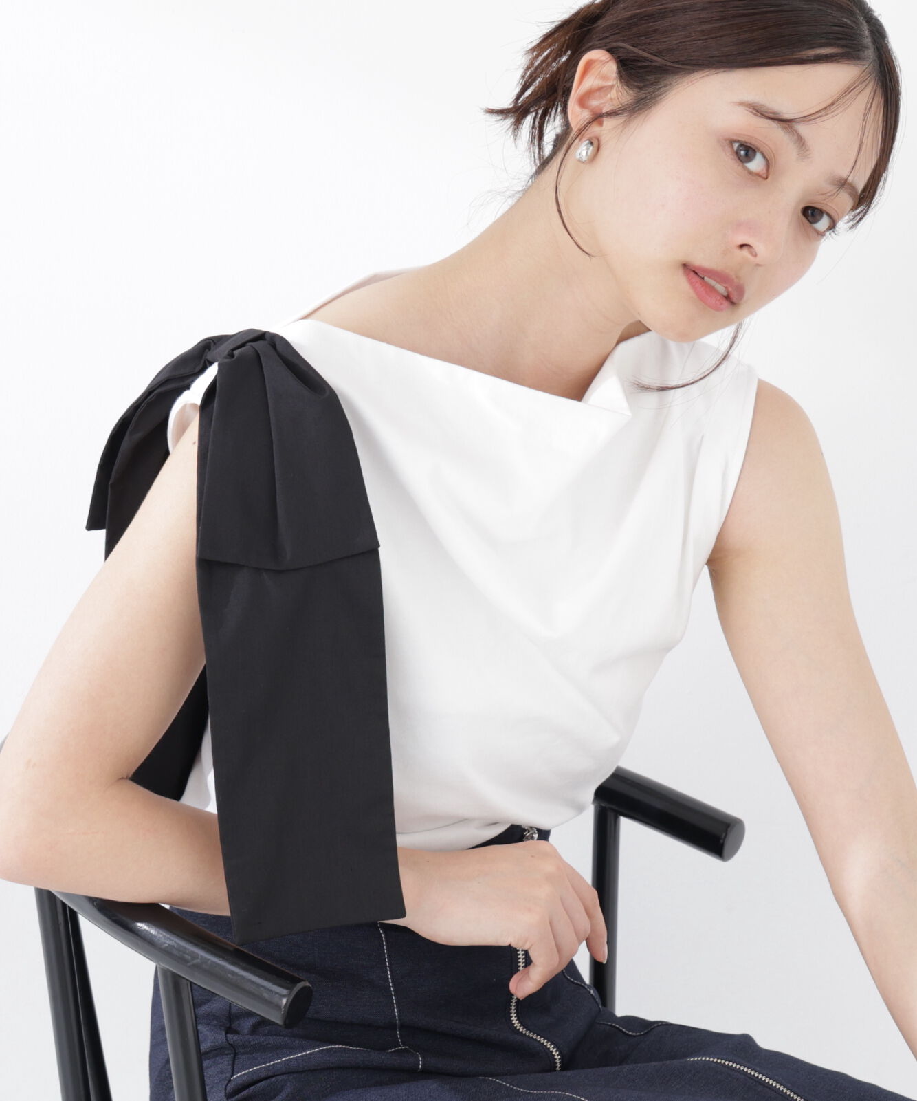PROPORTION BODY DRESSING「アシメリボンカットソー」|Tシャツ・カットソー|