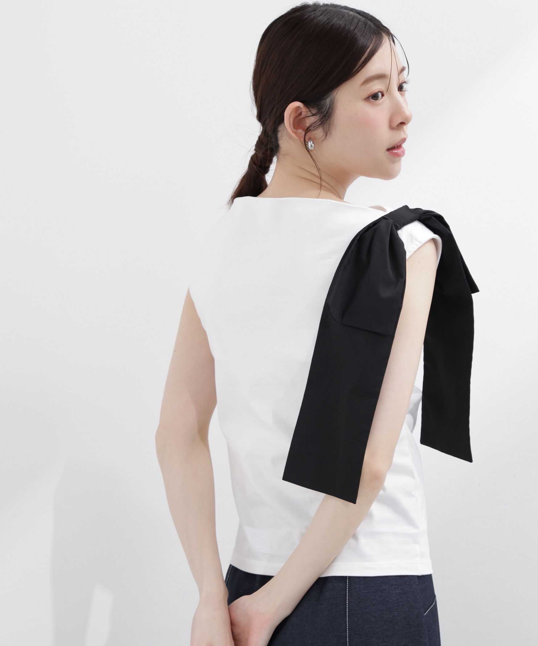 PROPORTION BODY DRESSING「アシメリボンカットソー」|Tシャツ・カットソー|