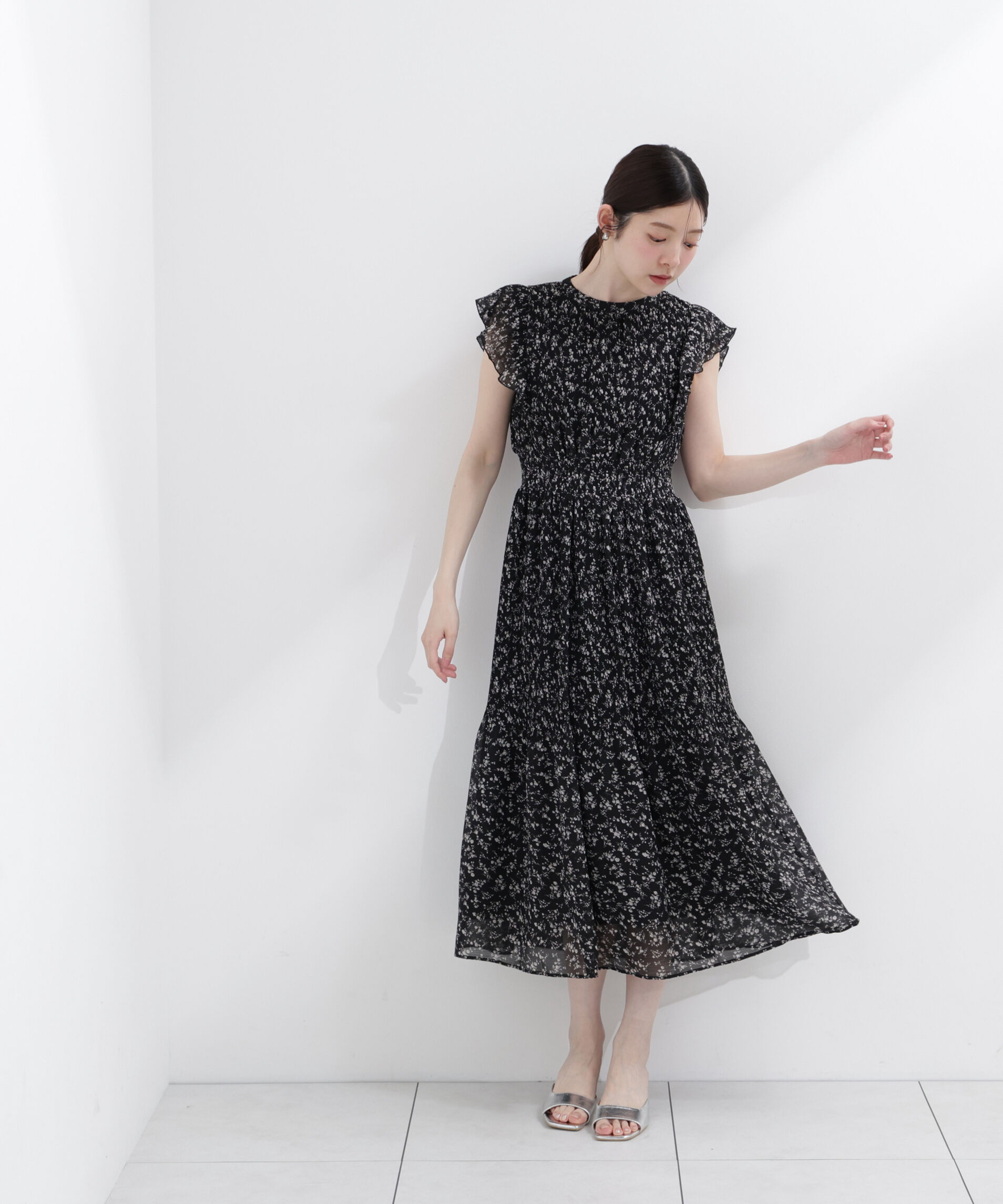 PROPORTION BODY DRESSING「小花楊柳ロングワンピース」|ワンピース|