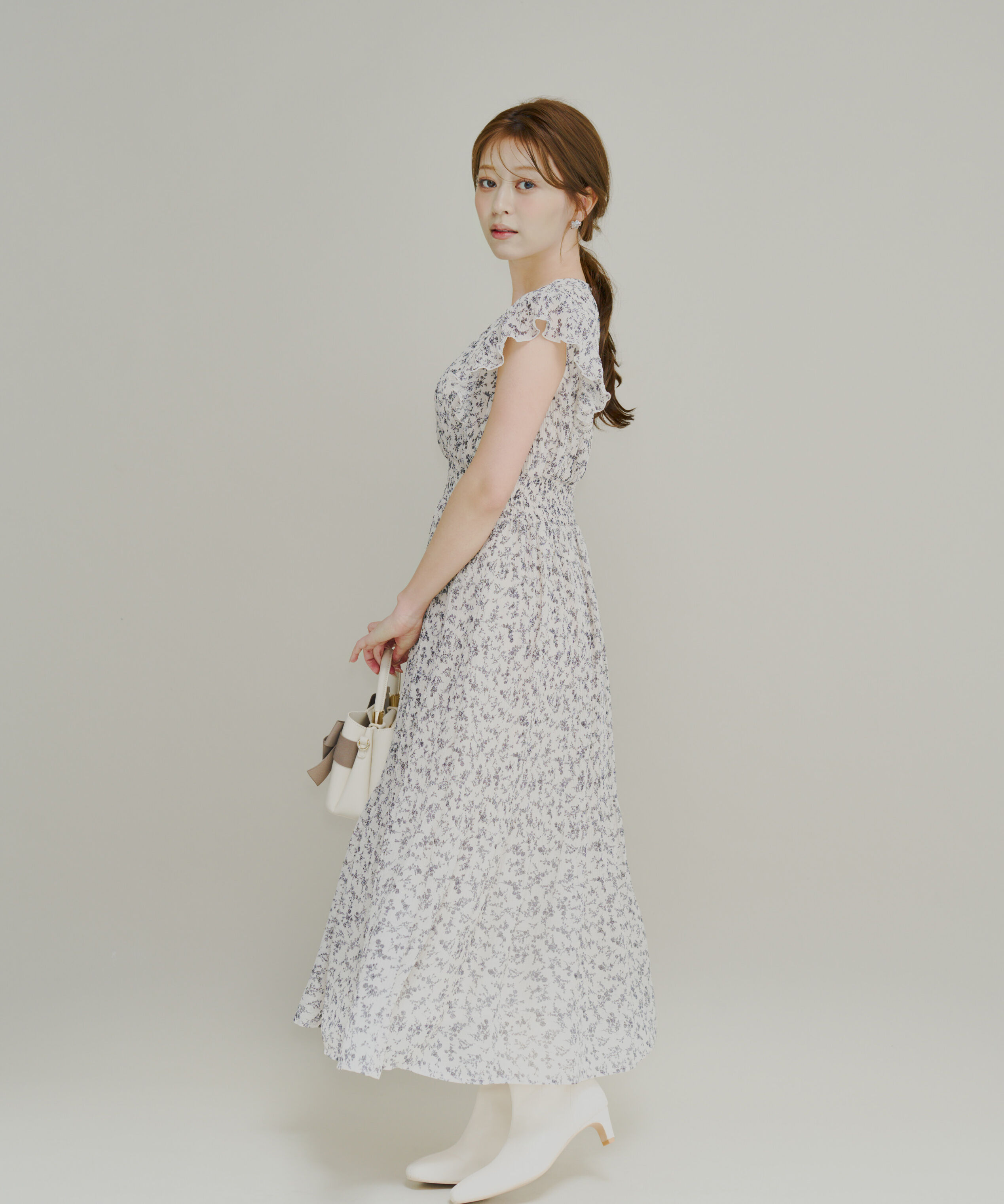 PROPORTION BODY DRESSING「小花楊柳ロングワンピース」|ワンピース|