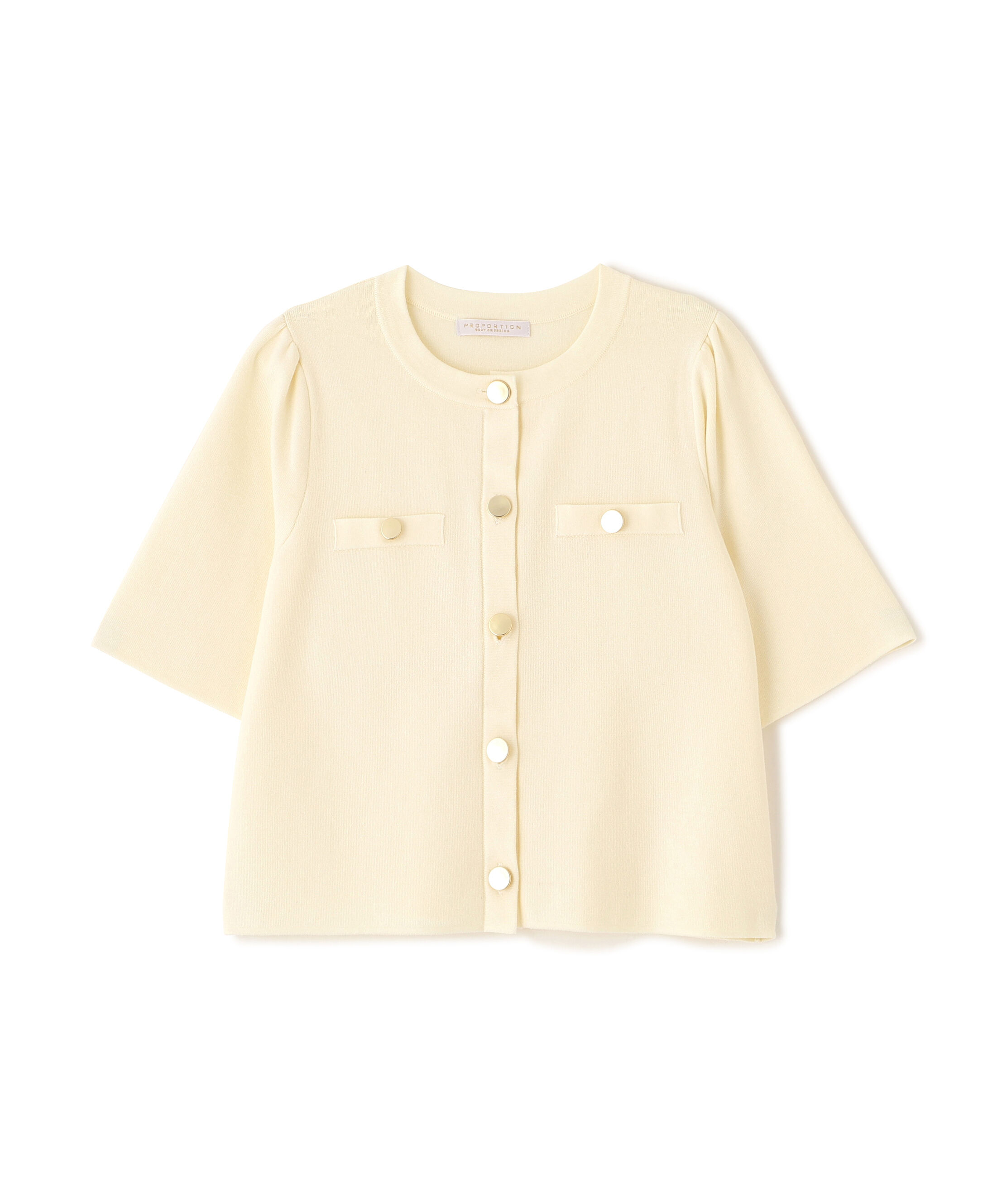 PROPORTION BODY DRESSING「半袖ニットジャケット」|カーディガン|