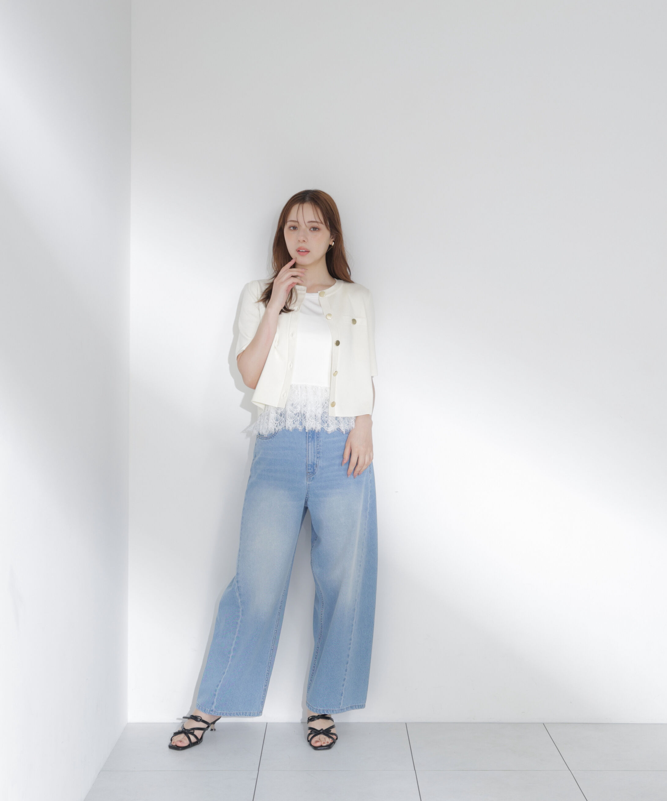 PROPORTION BODY DRESSING「半袖ニットジャケット」|カーディガン|