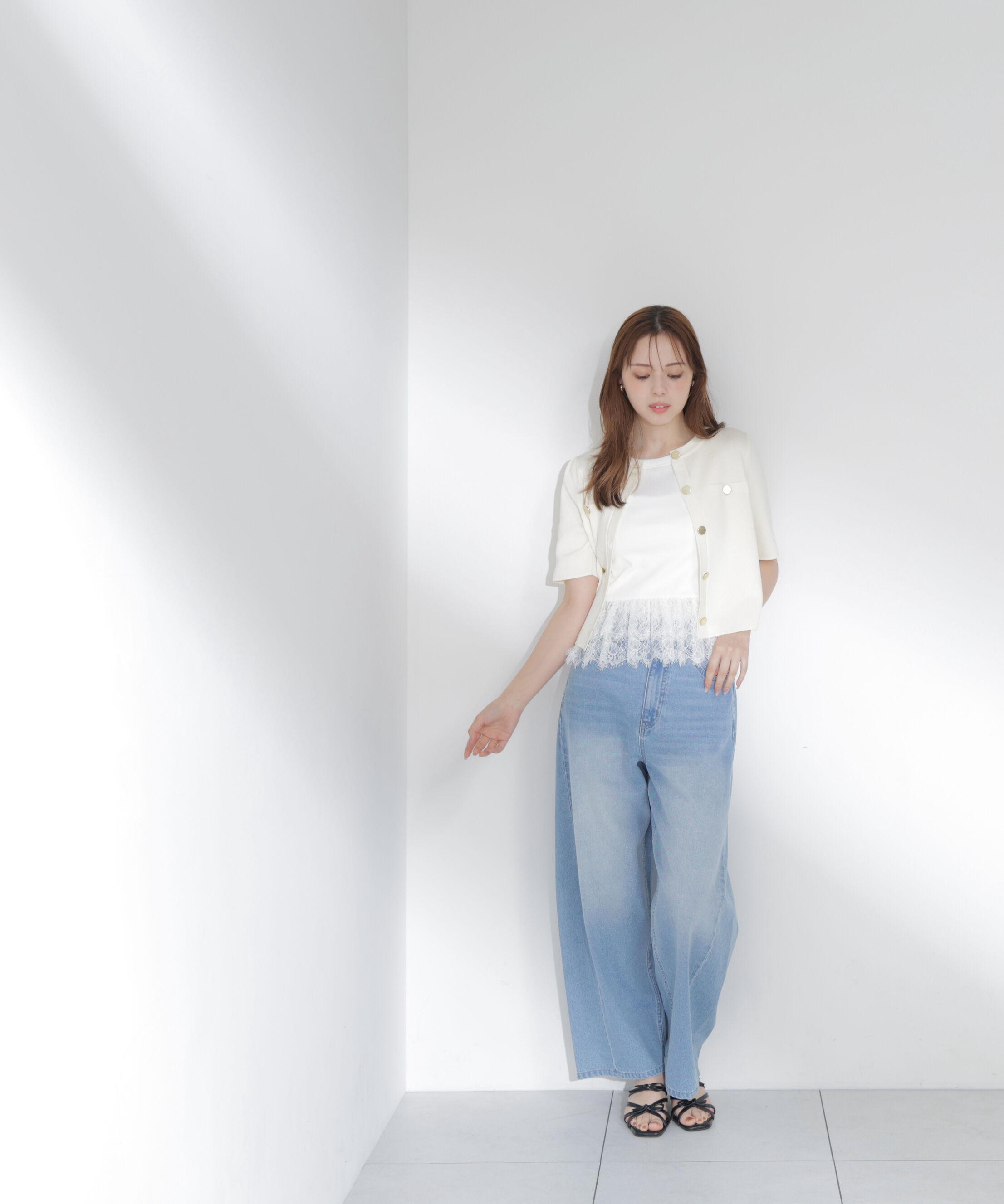 PROPORTION BODY DRESSING「半袖ニットジャケット」|カーディガン|