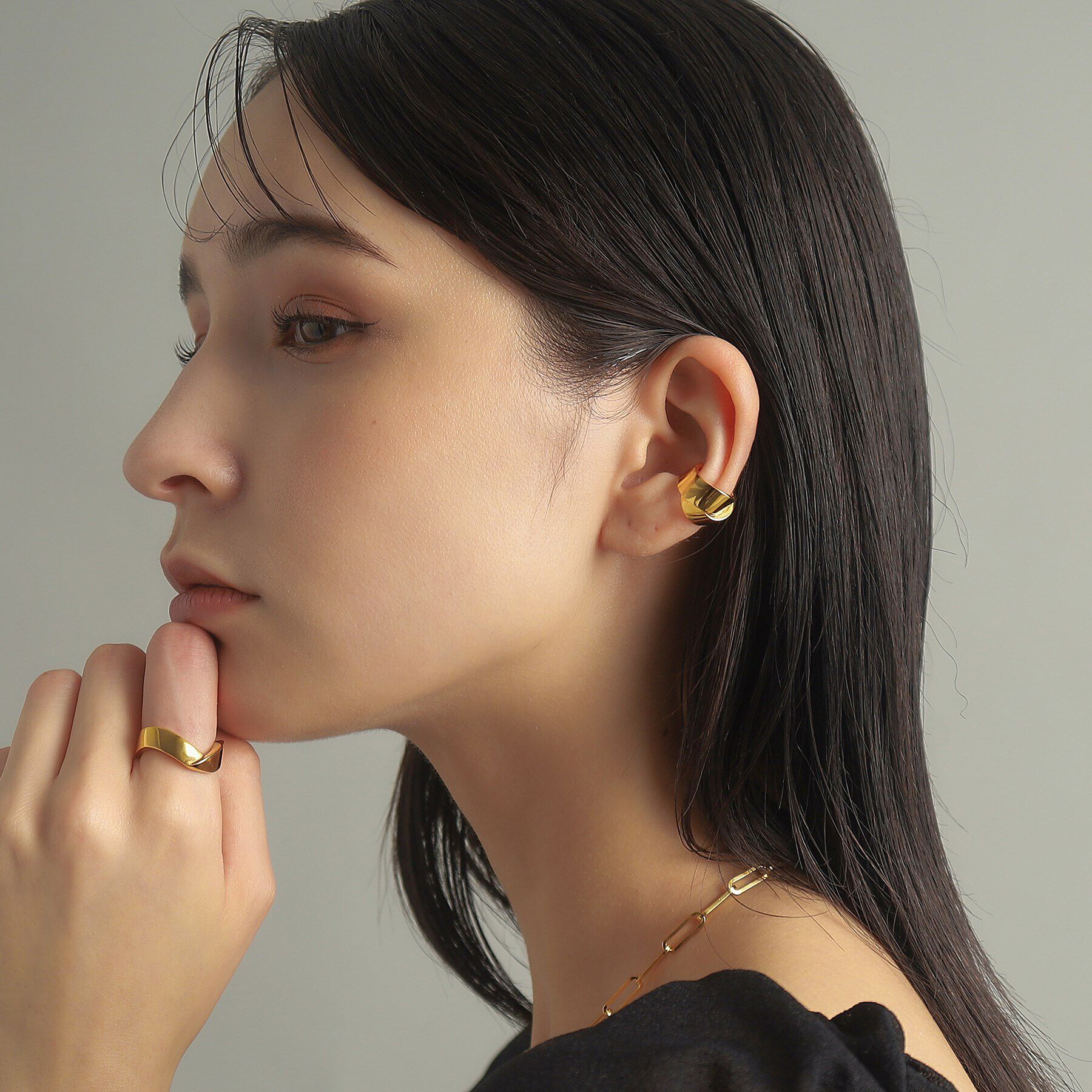 COCOSHNIK ONKITSCH「シルバー フォールディング イヤーカフ GP」|イヤーカフ|