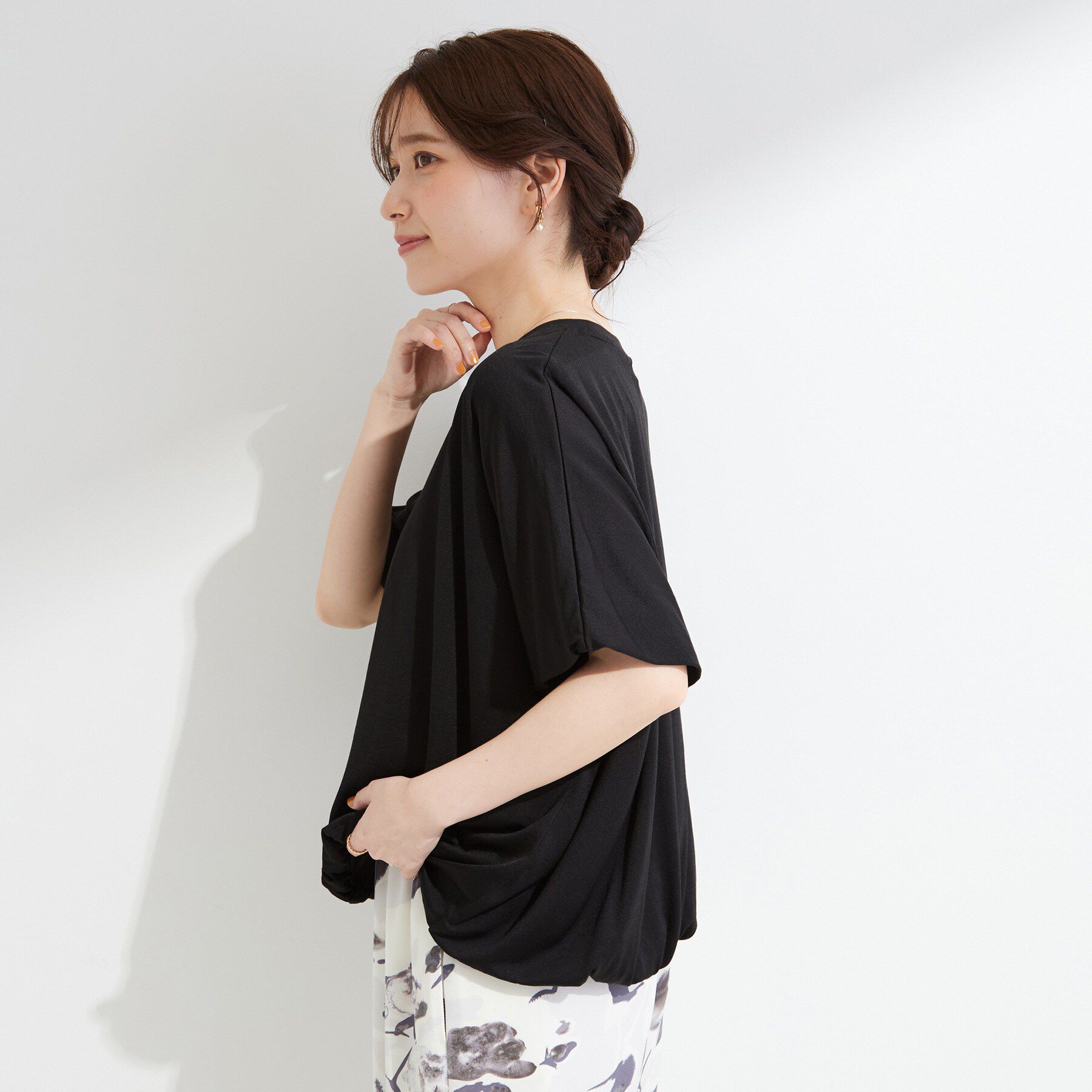 SHOO･LA･RUE「【ひんやり/洗濯機可】インせず着られる バルーンデザインTシャツ」|Tシャツ・カットソー|