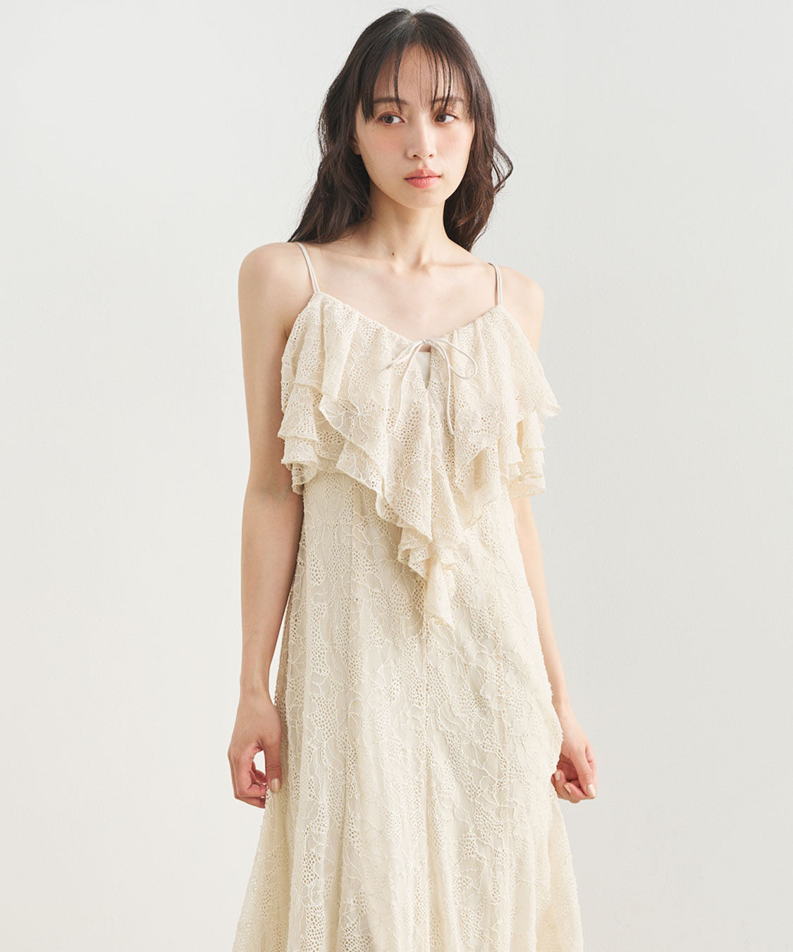 COCO DEAL「レースラッフルキャミワンピース」|ワンピース|