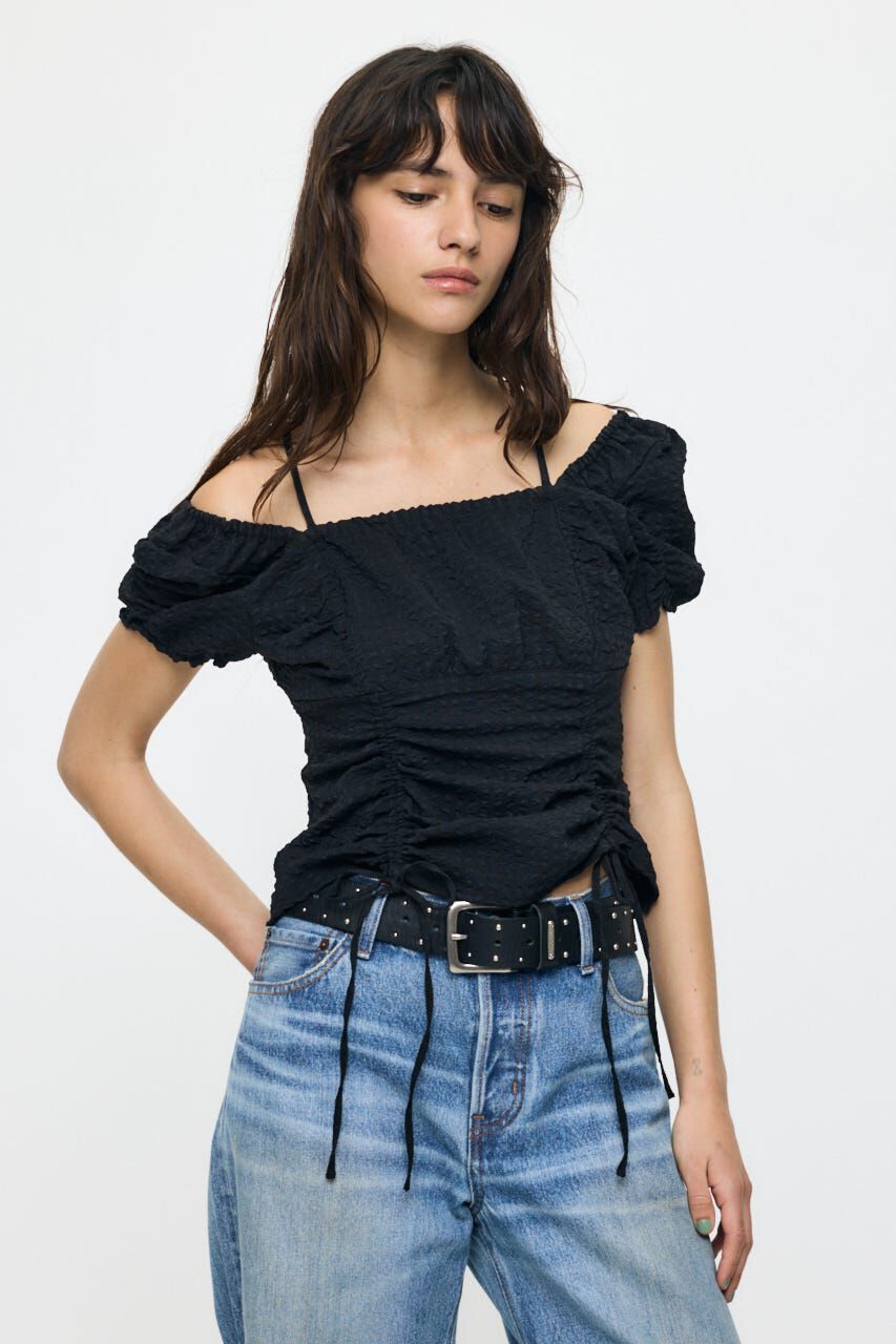 MOUSSY「MULTIWAY GATHER ブラウス」|シャツ・ブラウス|