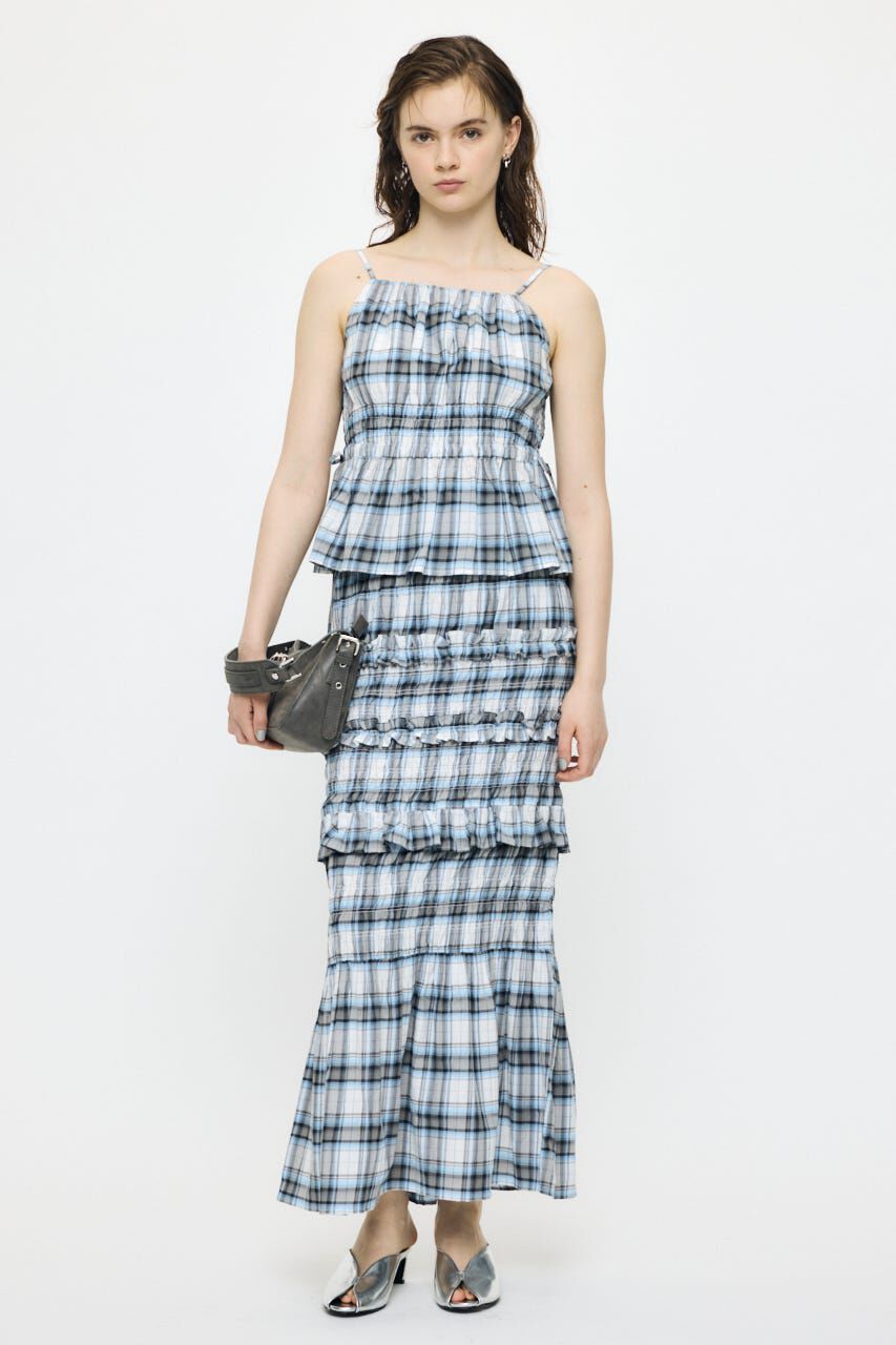MOUSSY「PLAID GATHER キャミ」|キャミソール|