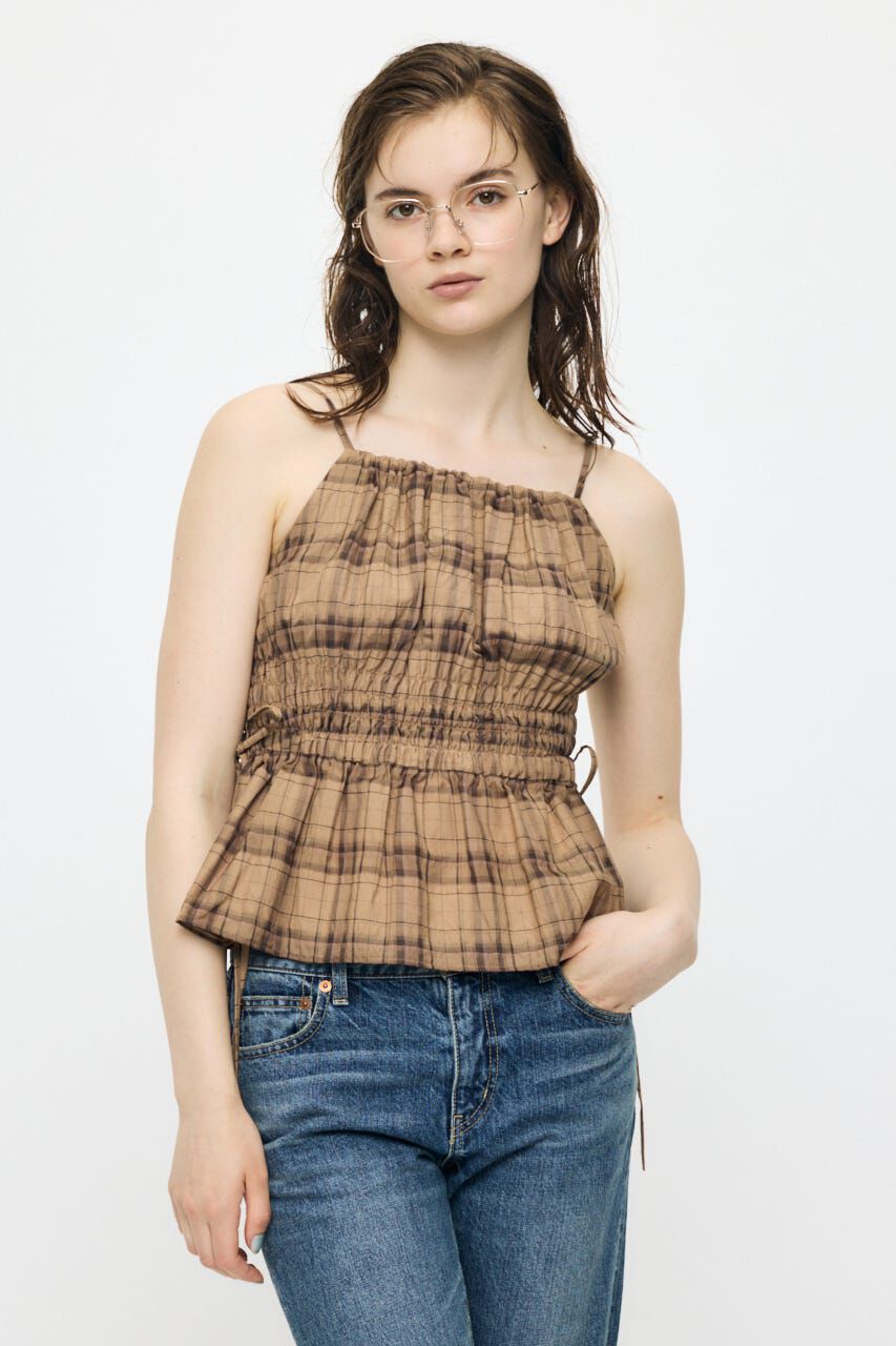 MOUSSY「PLAID GATHER キャミ」|キャミソール|