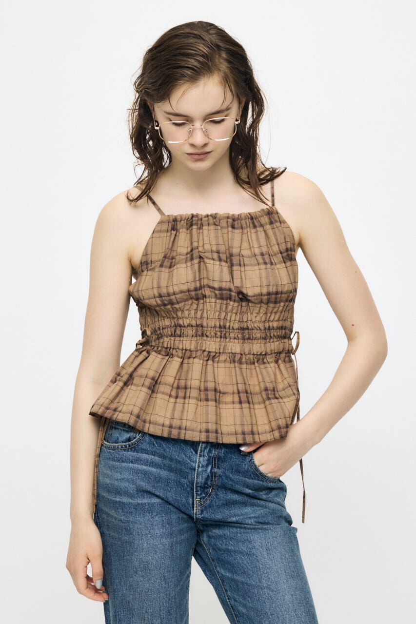 MOUSSY「PLAID GATHER キャミ」|キャミソール|