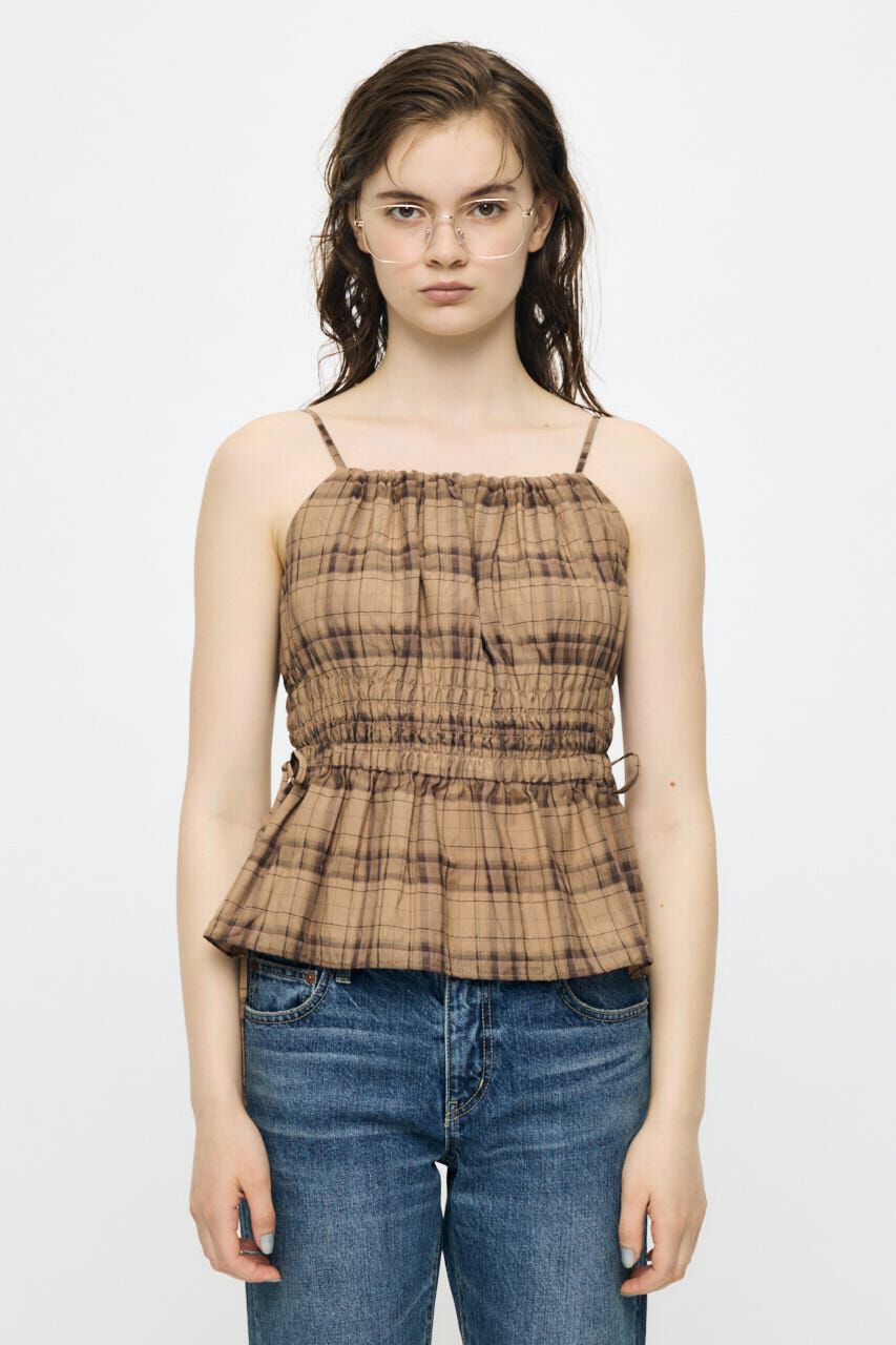 MOUSSY「PLAID GATHER キャミ」|キャミソール|