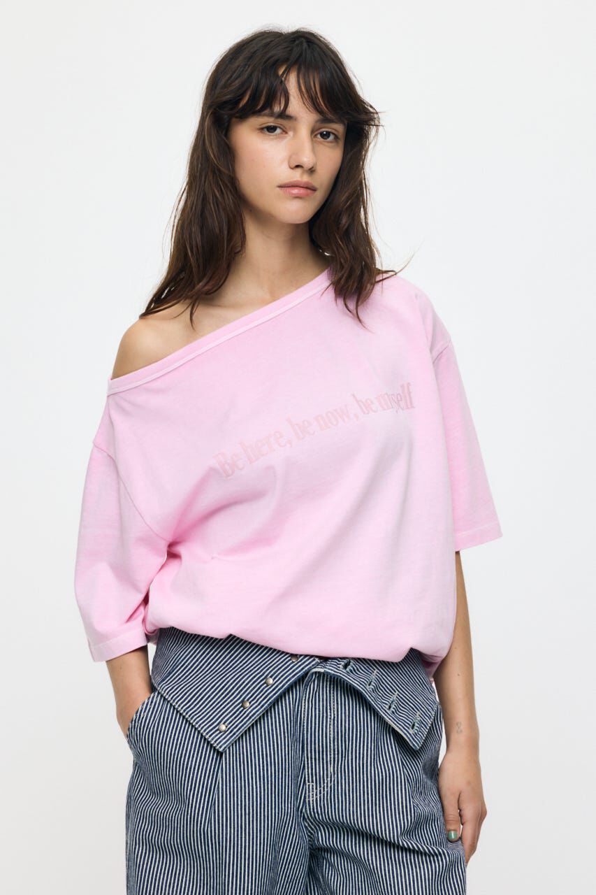 MOUSSY「ONE SHOULDER PIGMENT Tシャツ」|Tシャツ・カットソー|PNK