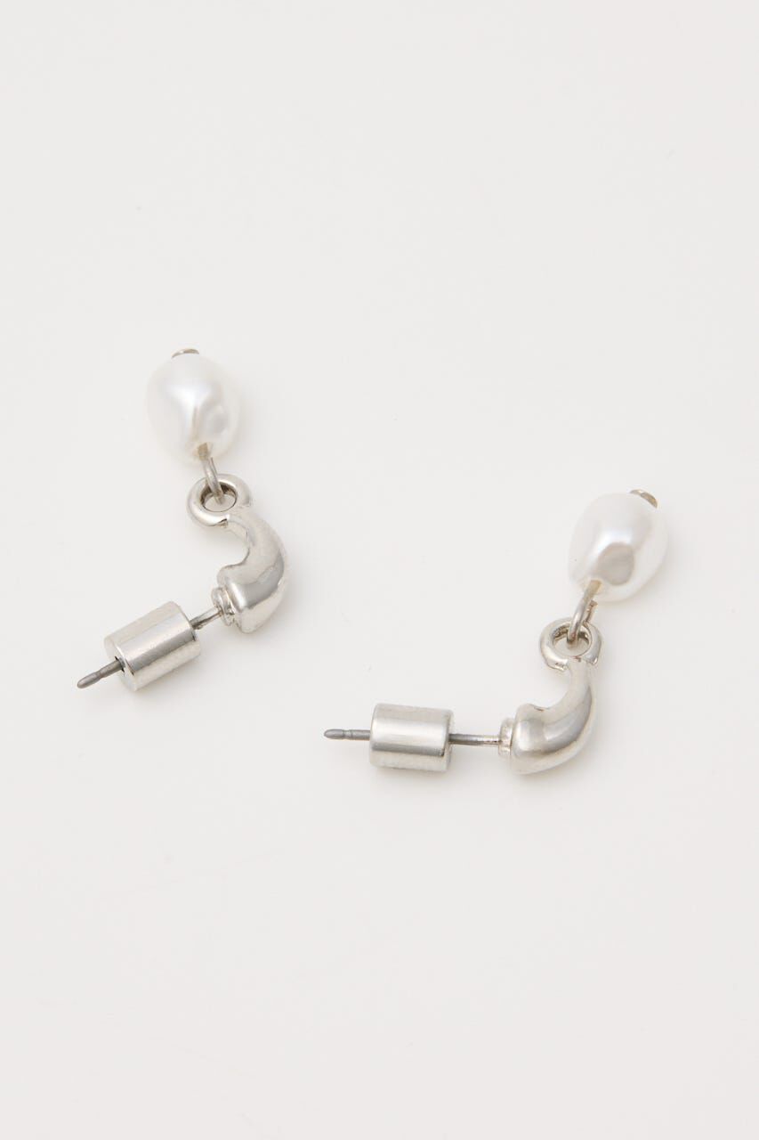 MOUSSY「F/PEARL DROP HOOP イヤリング」|ピアス|