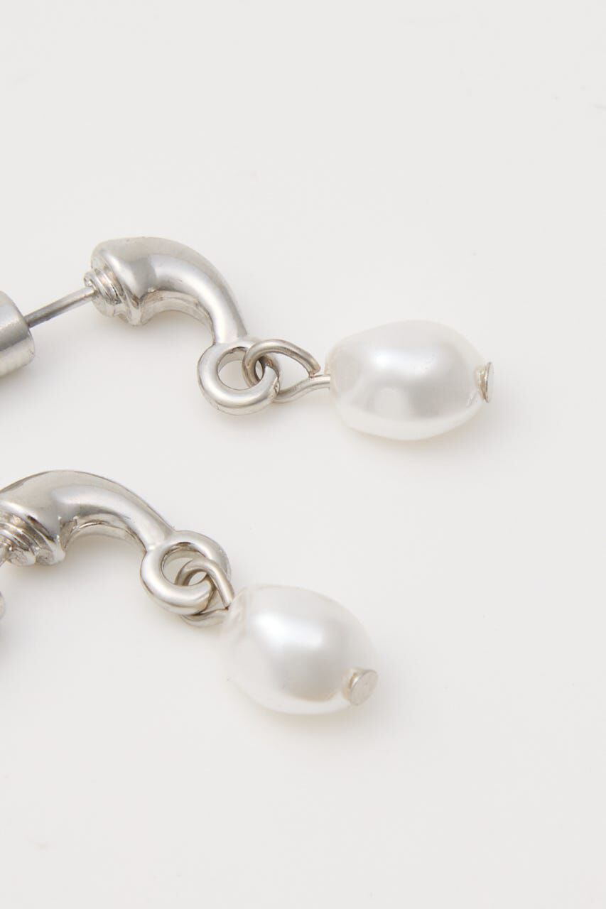 MOUSSY「F/PEARL DROP HOOP イヤリング」|ピアス|