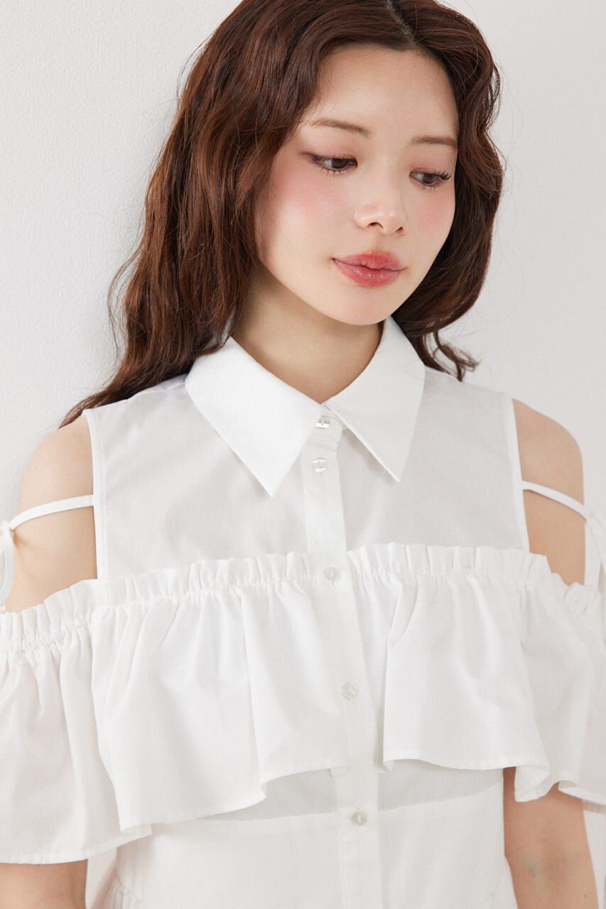 rienda「オフショルフリルティアードミニワンピース」|ワンピース|